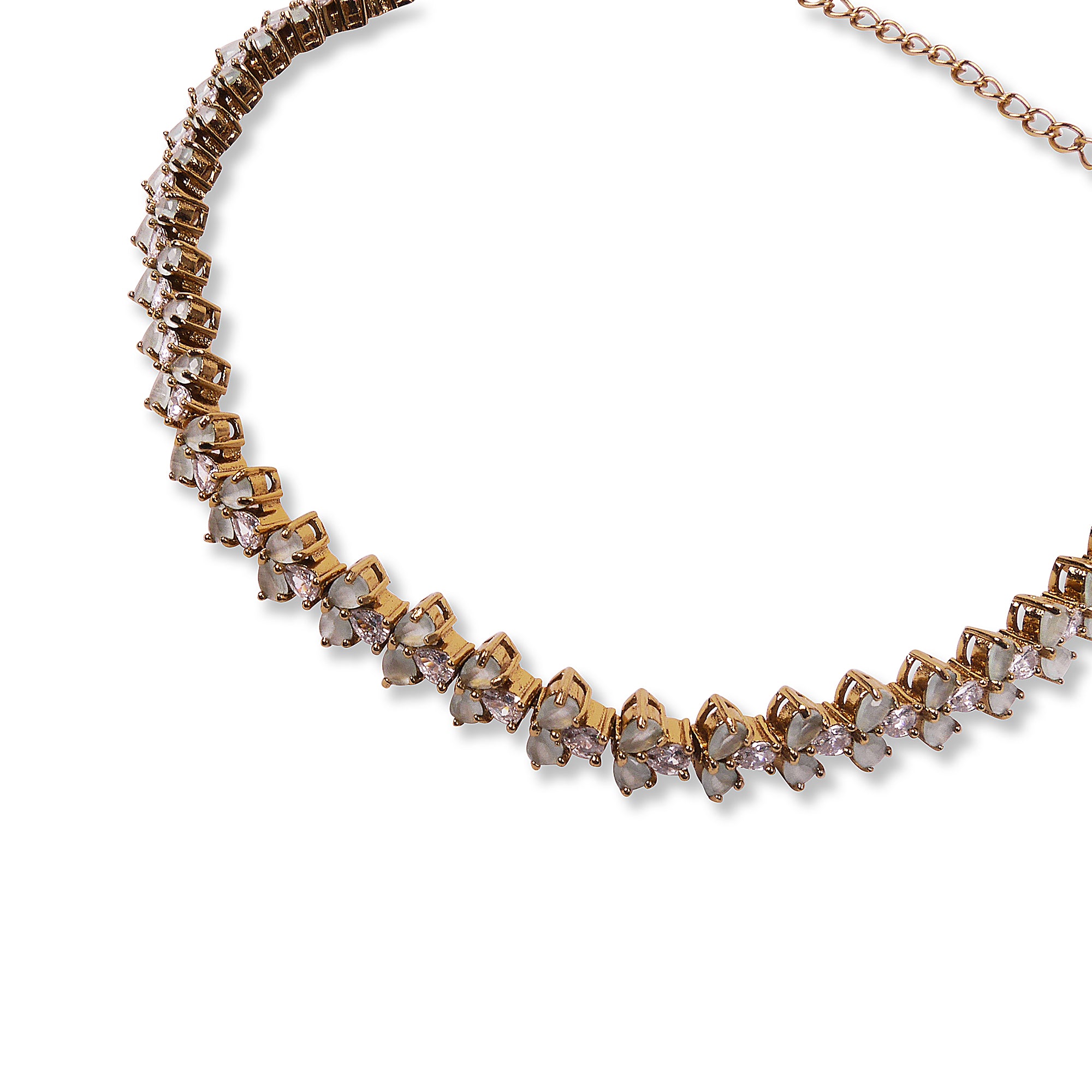 Edith Cubic Zirconia Anklet in Mint