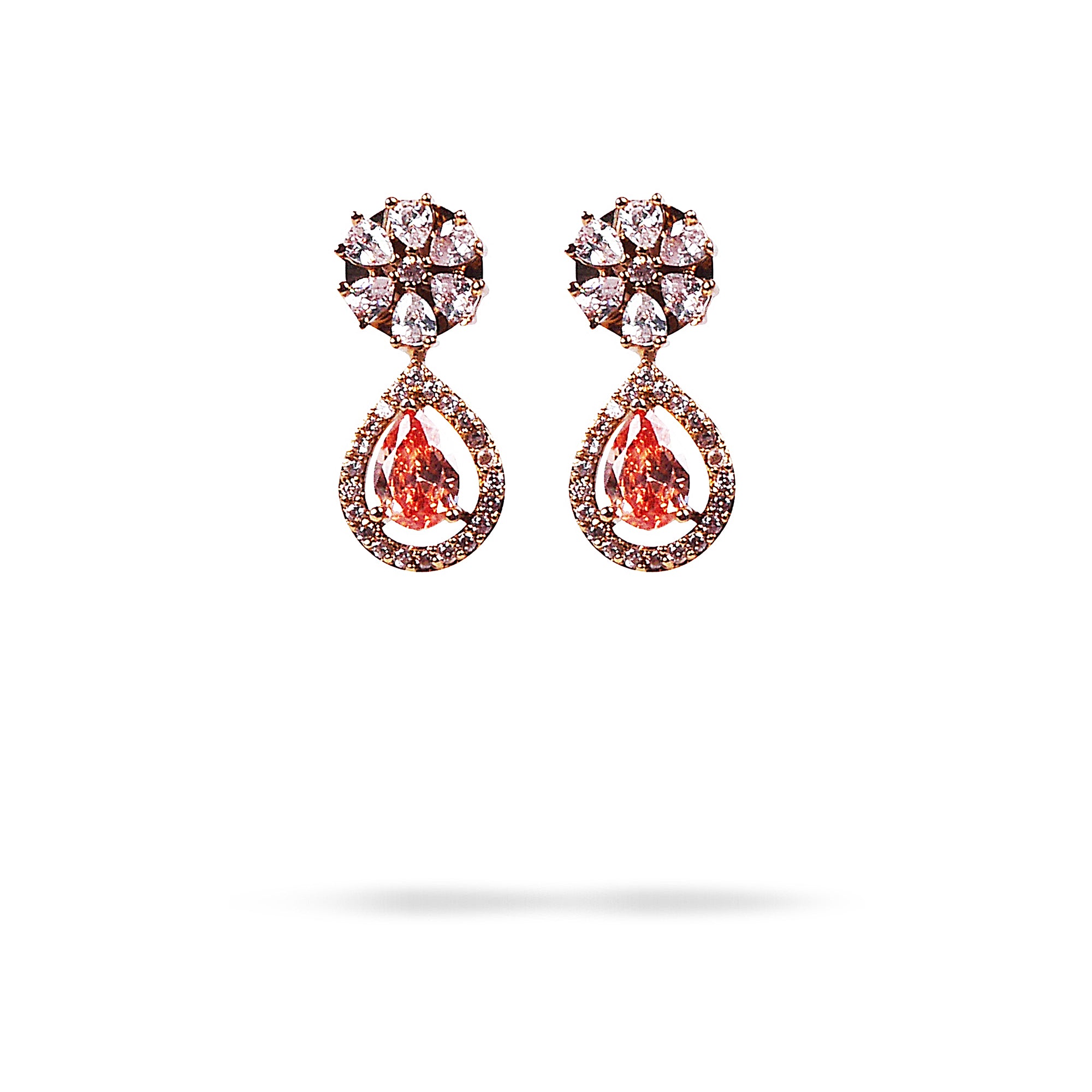 Bijou Cubic Zirconia Earrings in Light Topaz