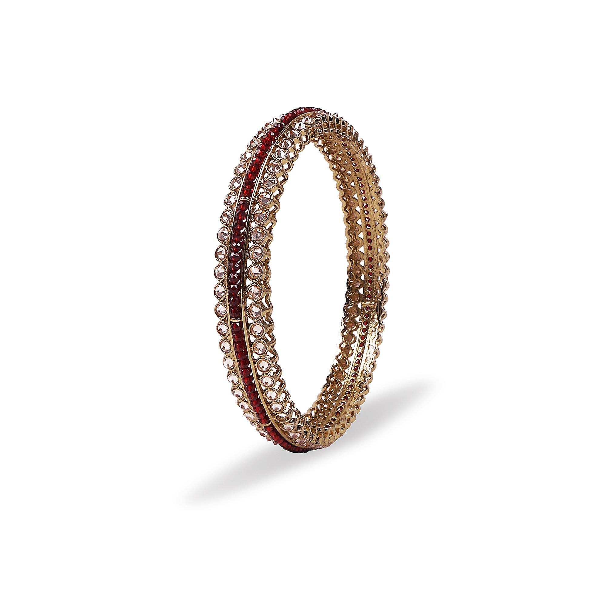 Saiya Maroon Crystal Bangle