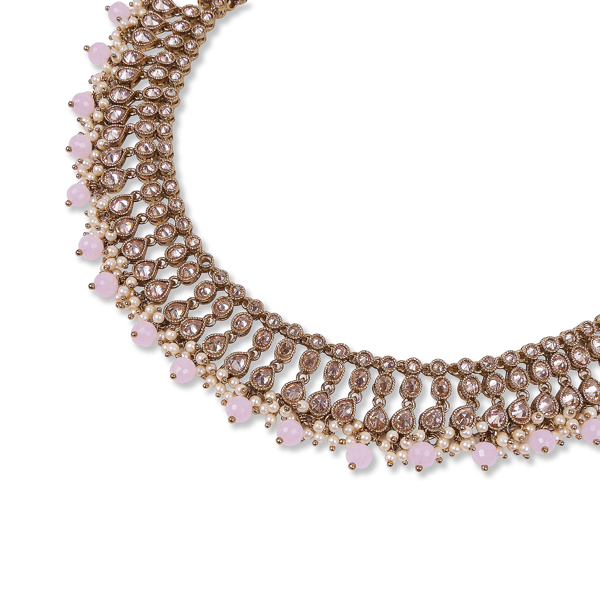 Aashvi Necklace Set in Light Pink
