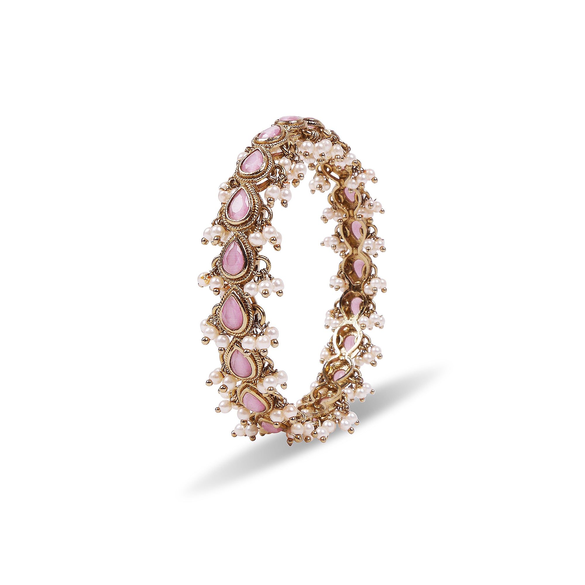 Cluster Pearl Bangle in Light Pink