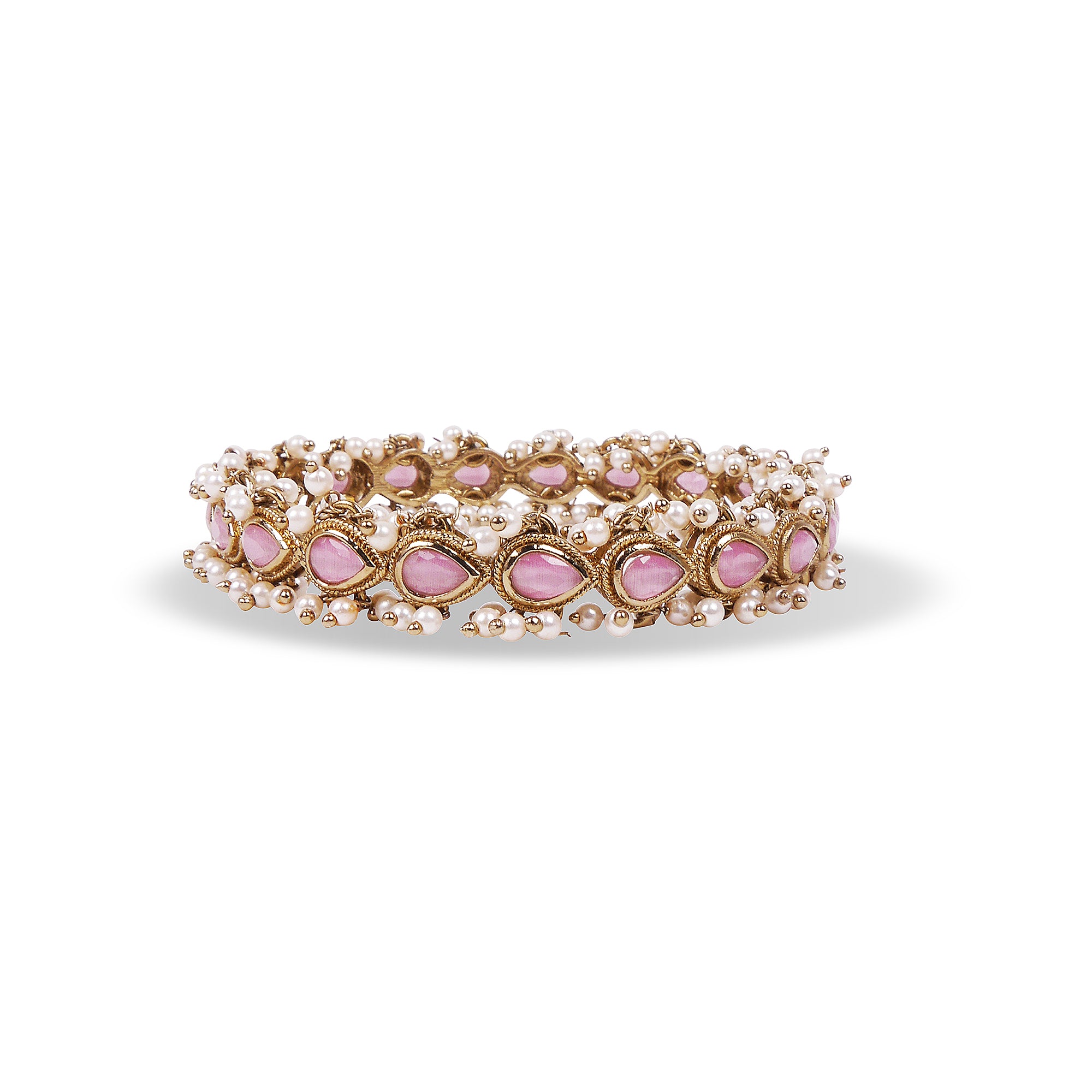 Cluster Pearl Bangle in Light Pink
