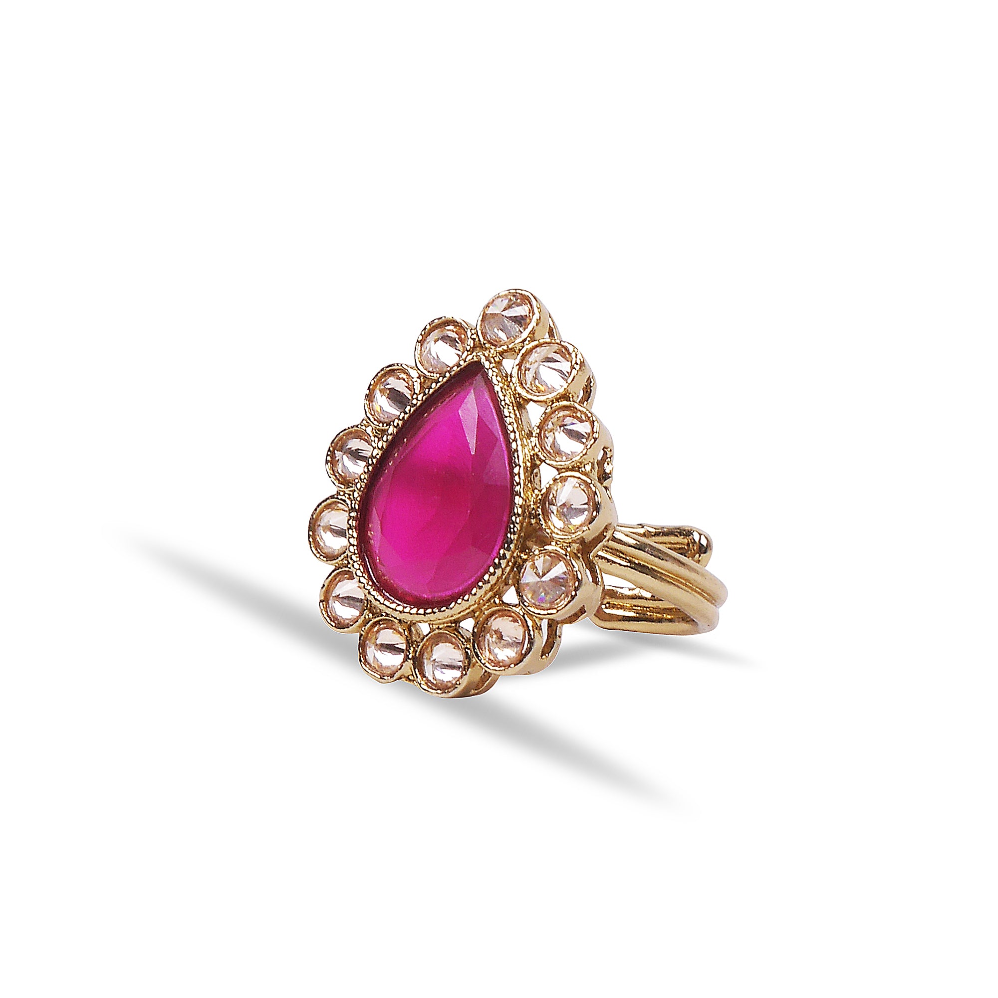 Delicate Pear Ring in Ruby