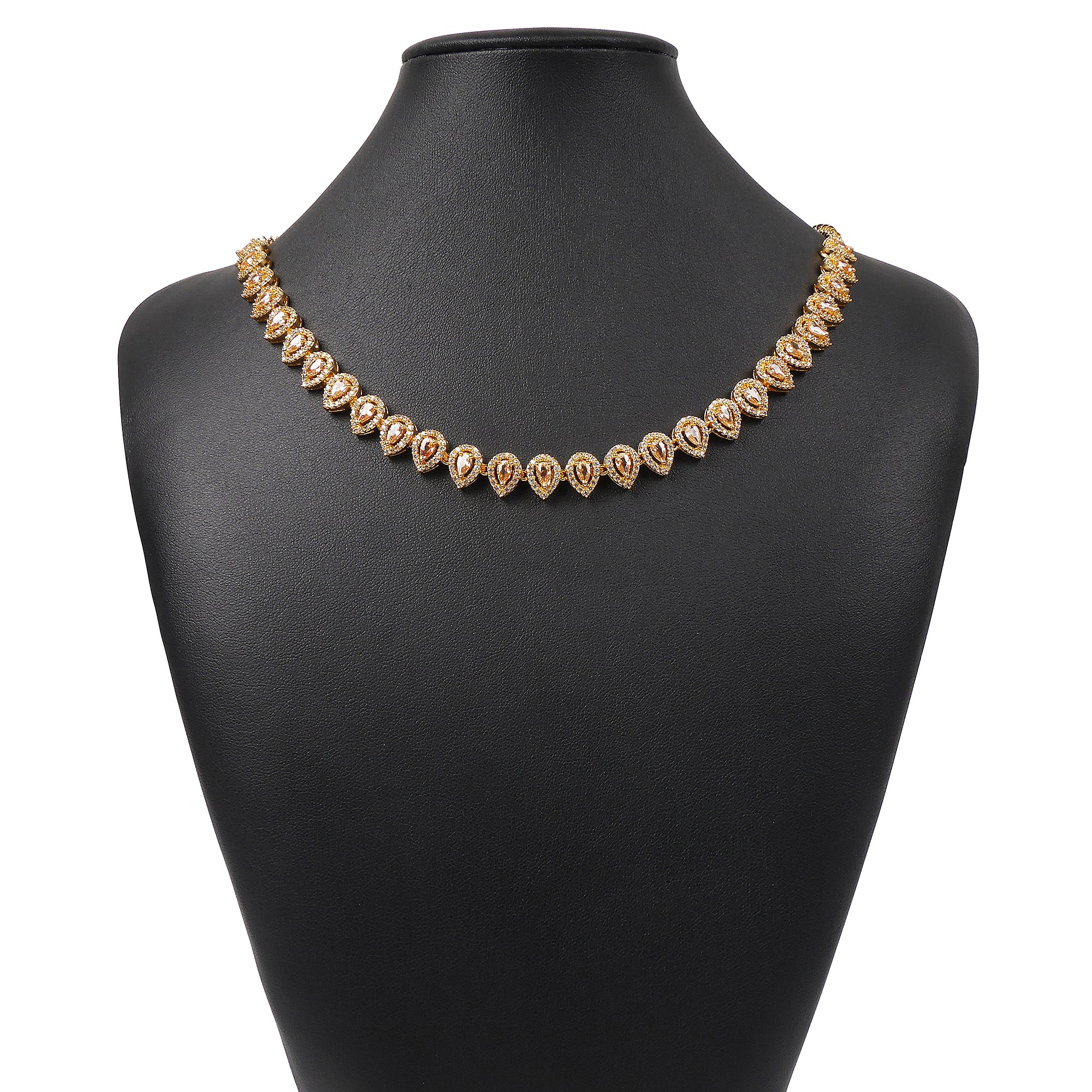 Ayla Cubic Zirconia Necklace Set in Light Topaz