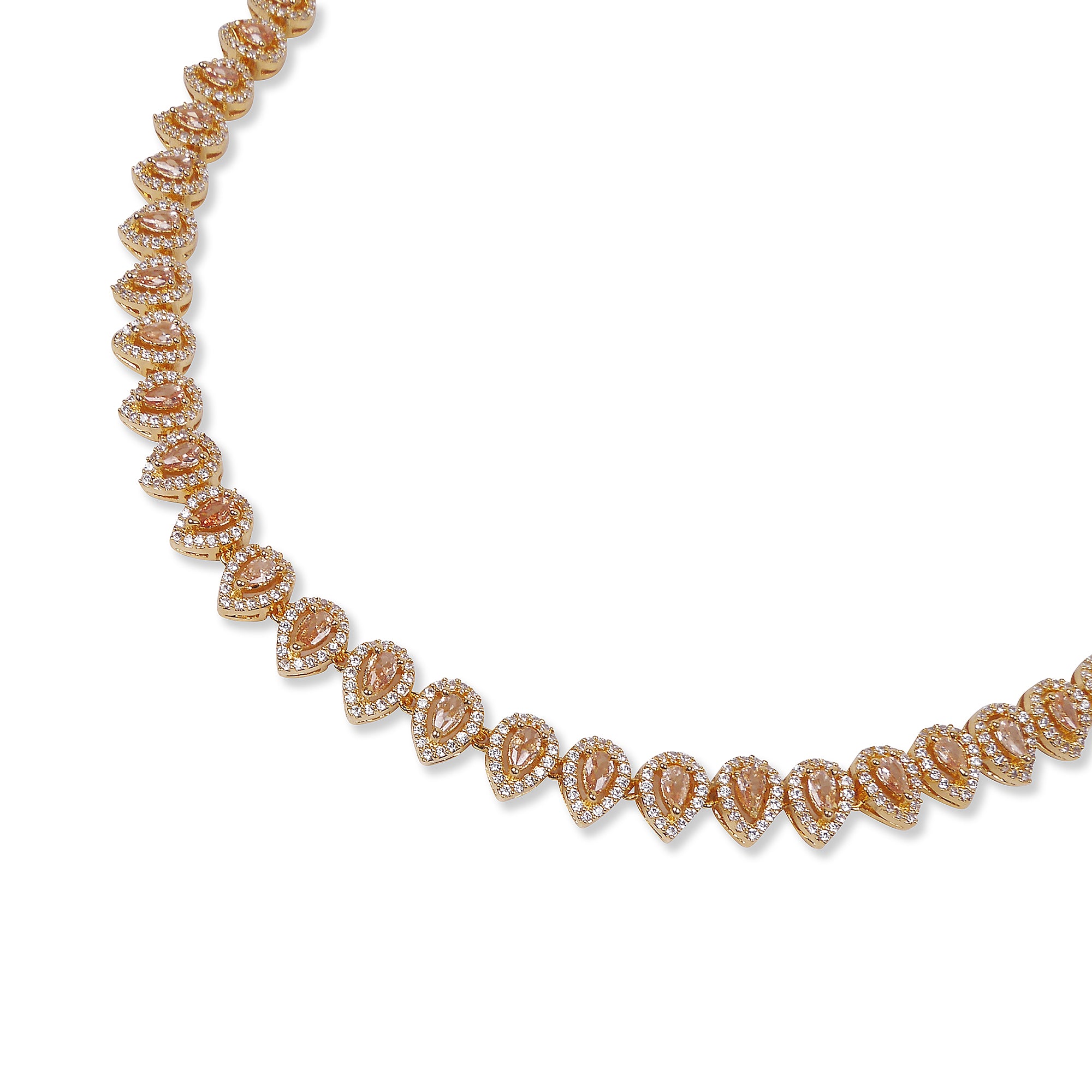 Ayla Cubic Zirconia Necklace Set in Light Topaz