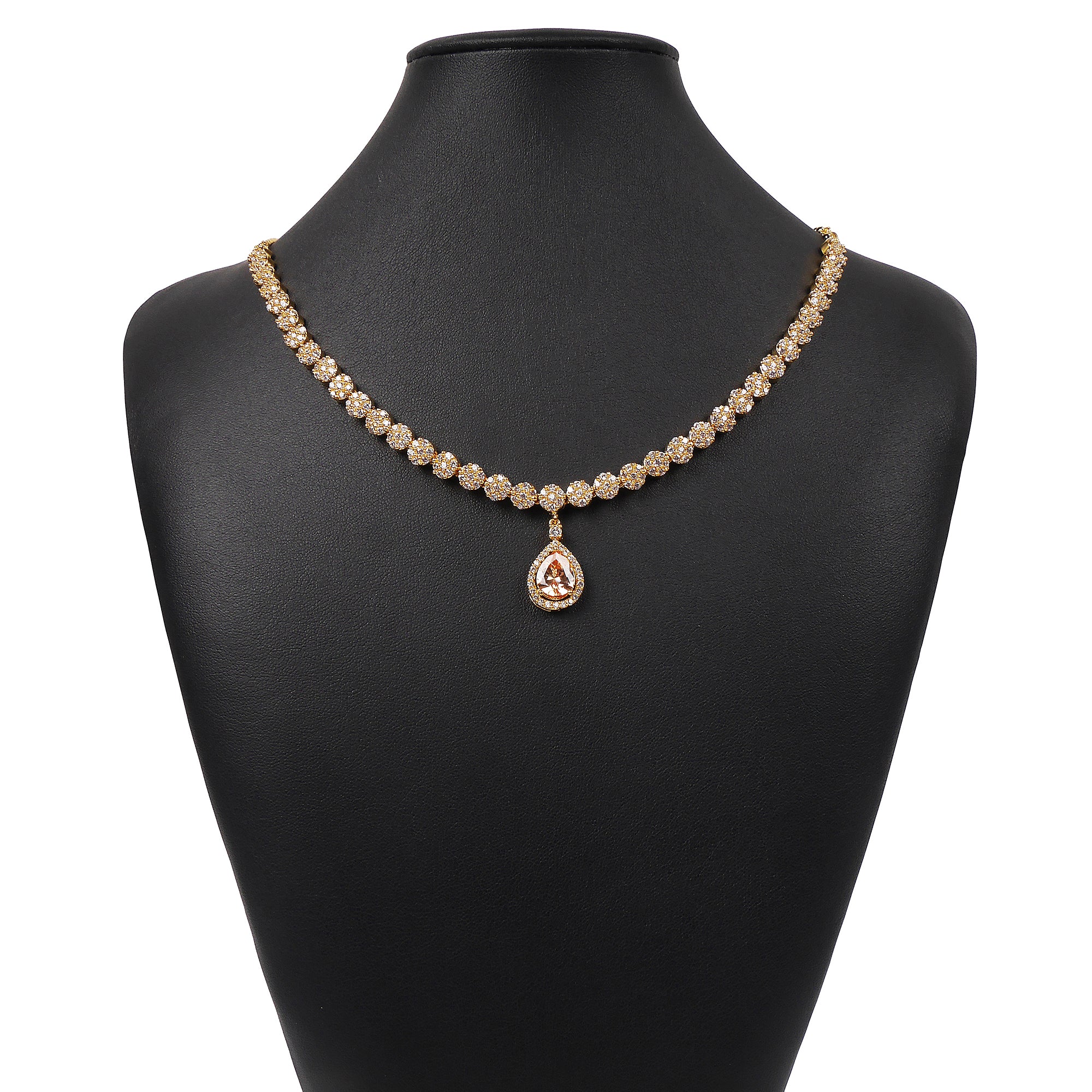 Topaz Drop Cubic Zirconia Necklace Set