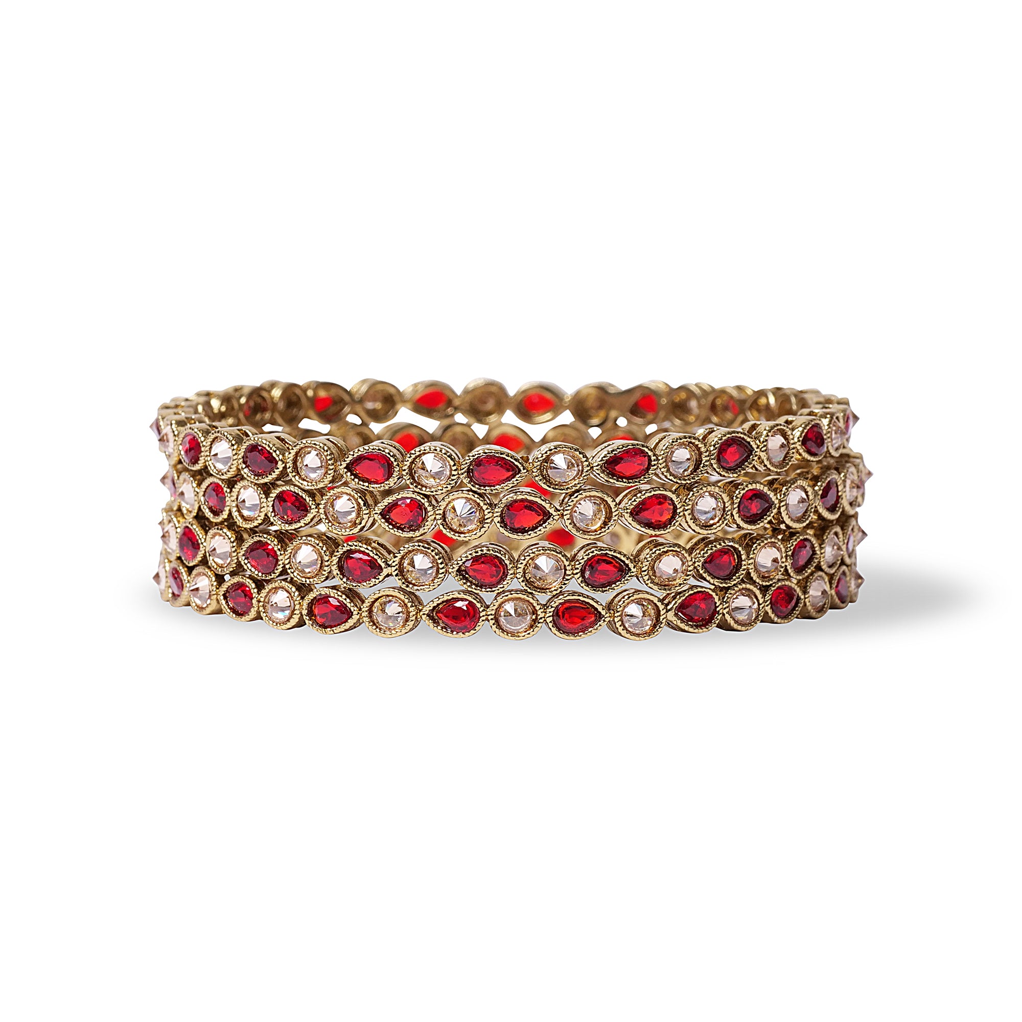 Ariana Bangles in Maroon and Antique Gold