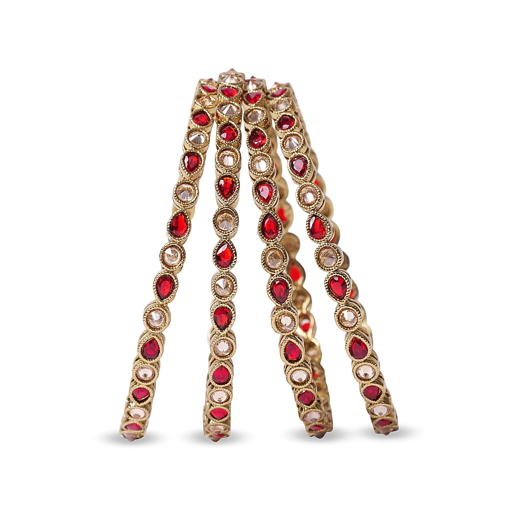 Ariana Bangles in Maroon and Antique Gold