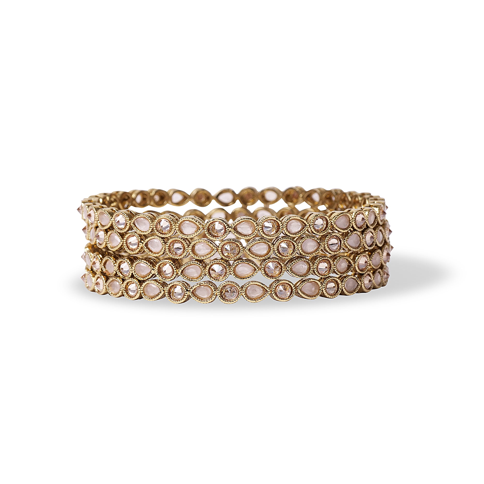 Ariana Bangles in Light Pink and Antique Gold