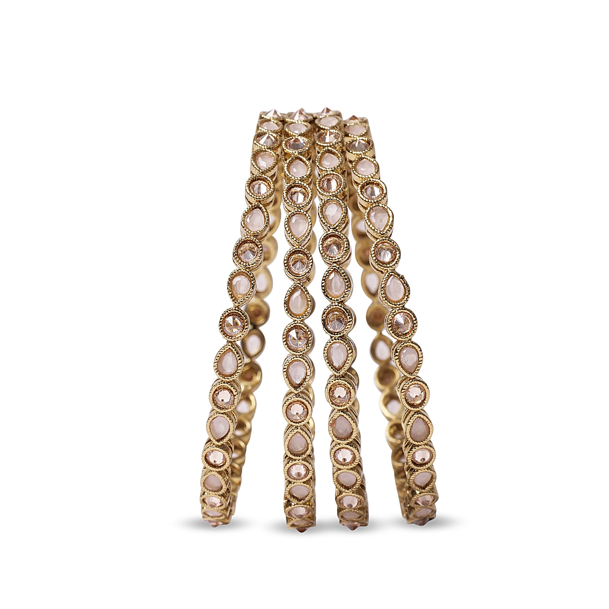 Ariana Bangles in Light Pink and Antique Gold