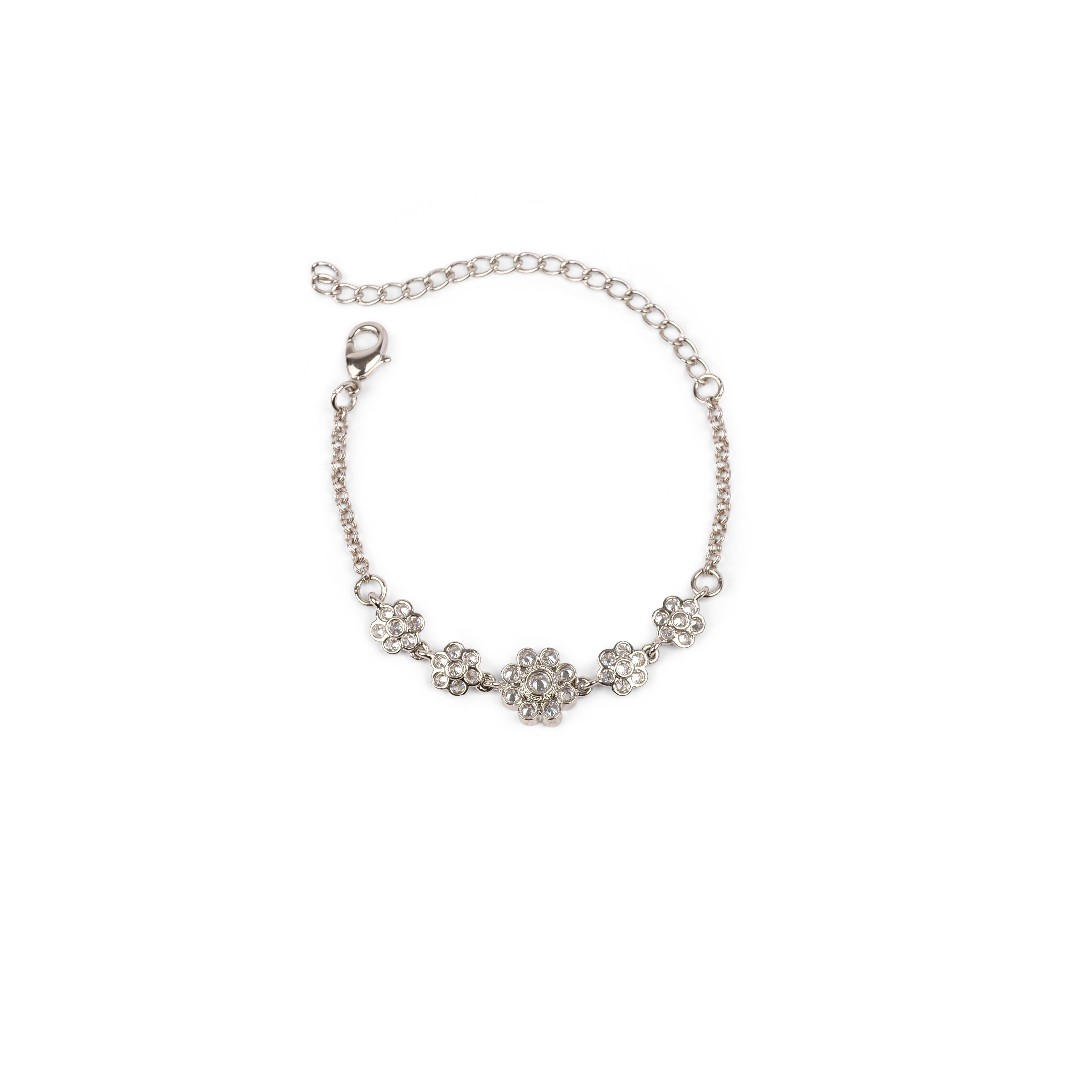 Forever Floral Bracelet in Rhodium