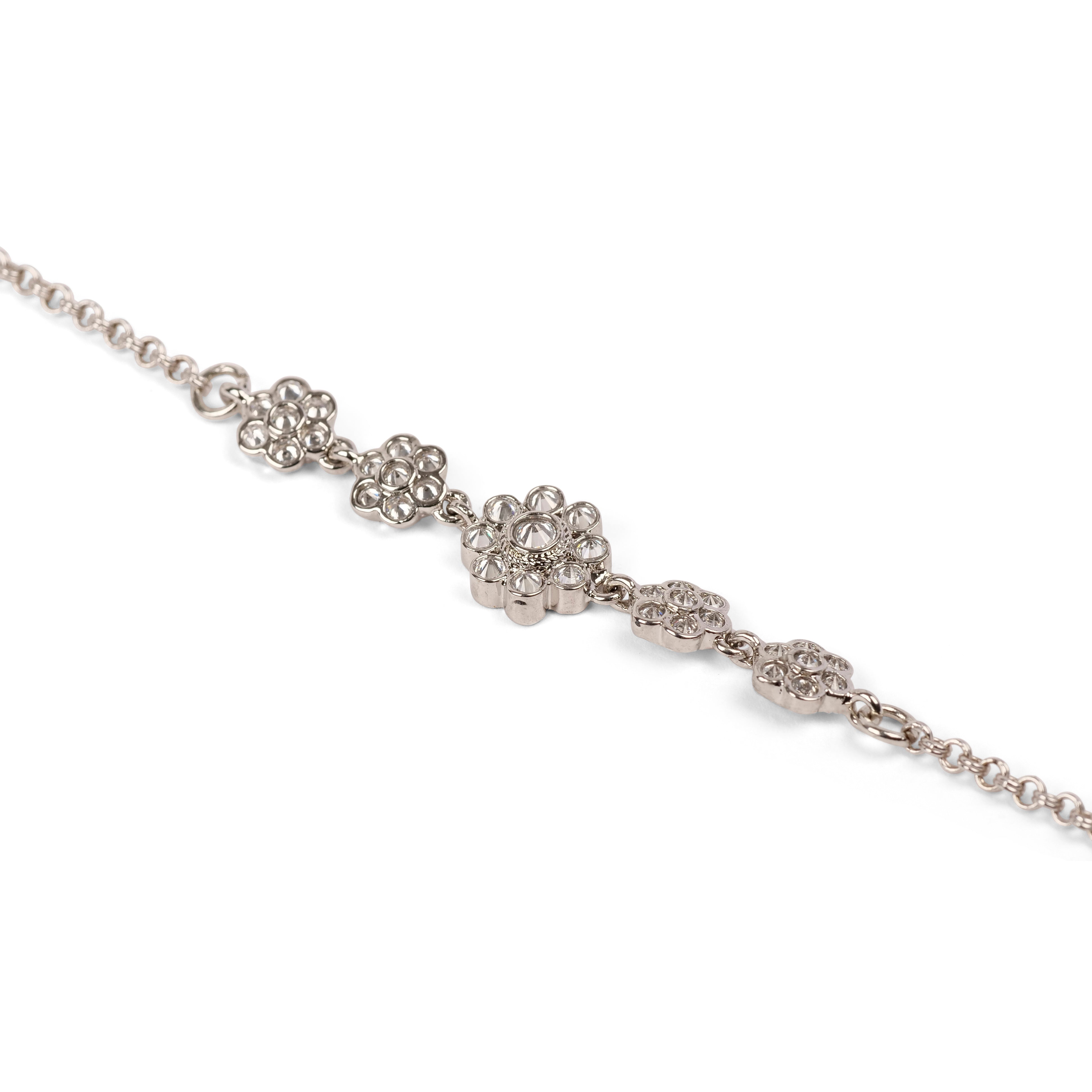 Forever Floral Bracelet in Rhodium