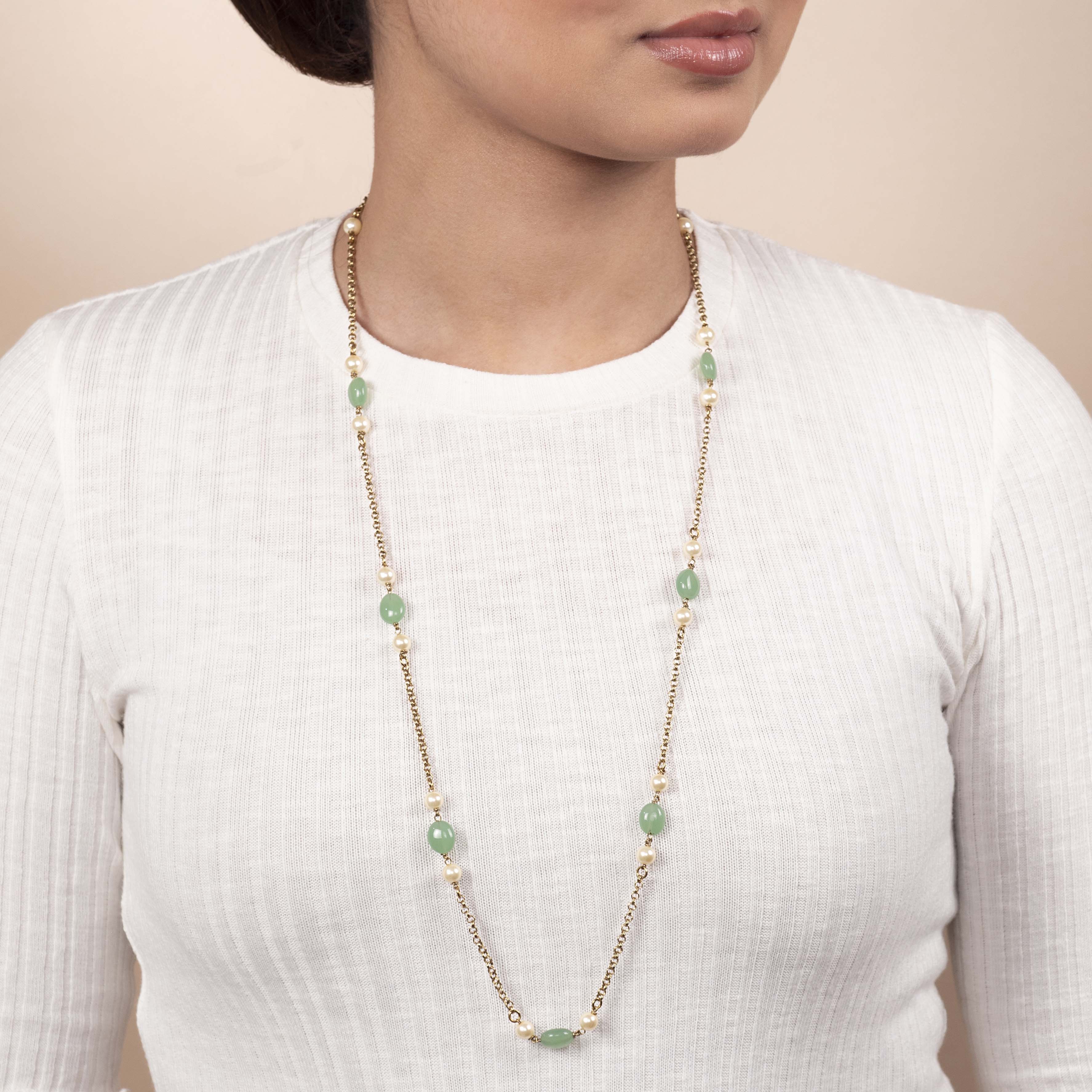 Mint Green and Pearl Long Chain