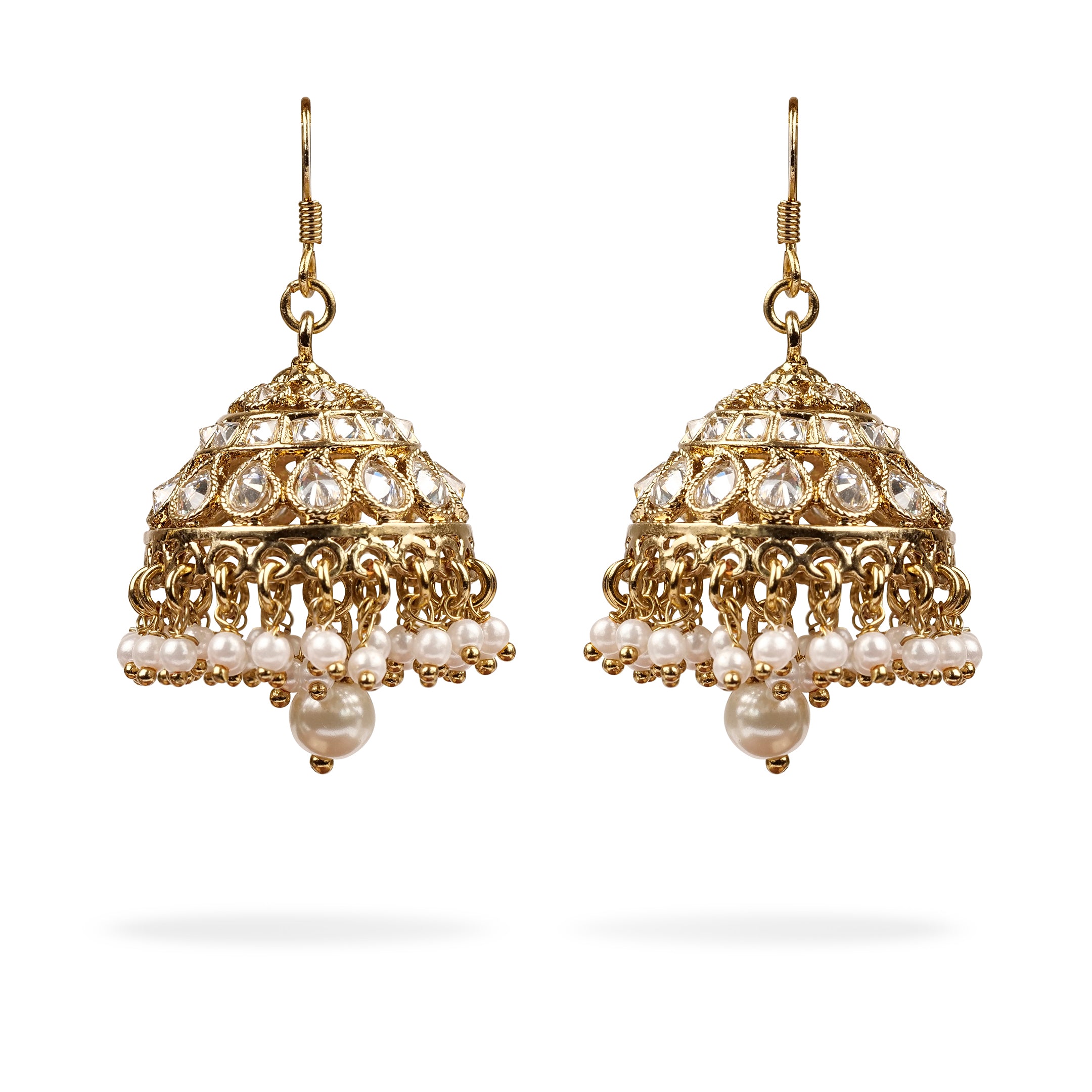 Single Jhumka Earrings in White