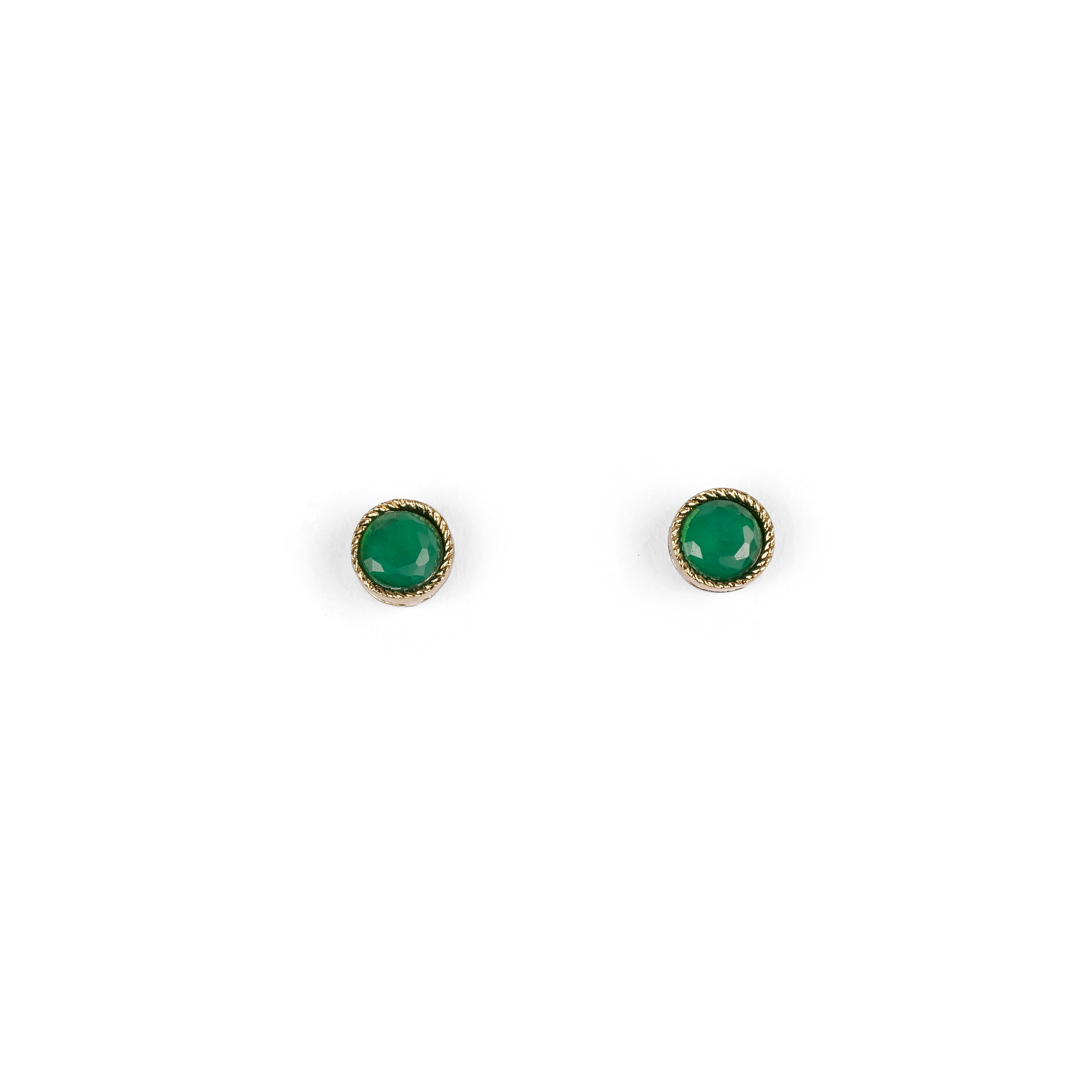 Lia 5mm Ear Studs in Green