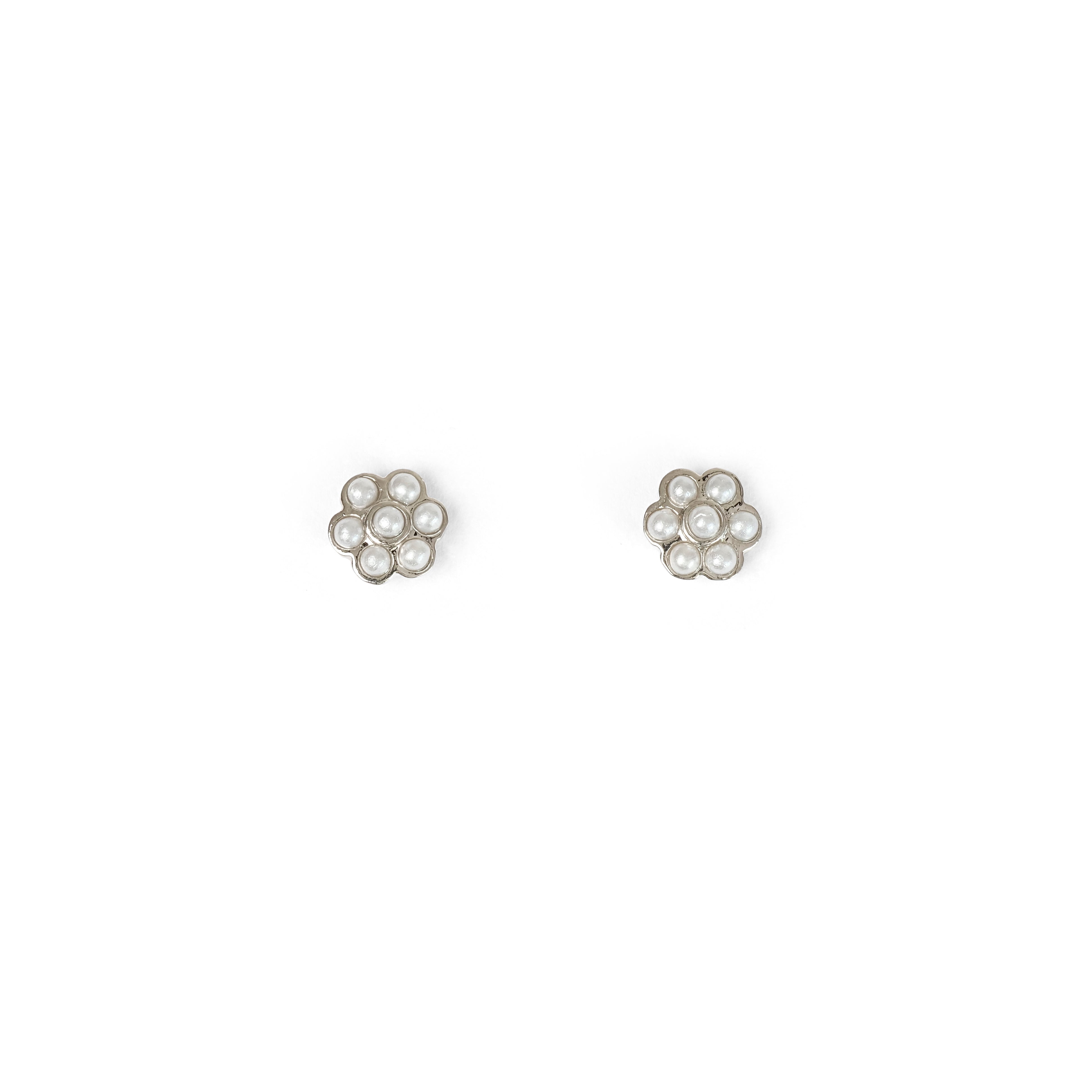 Maisie Earstuds in Pearl and Rhodium