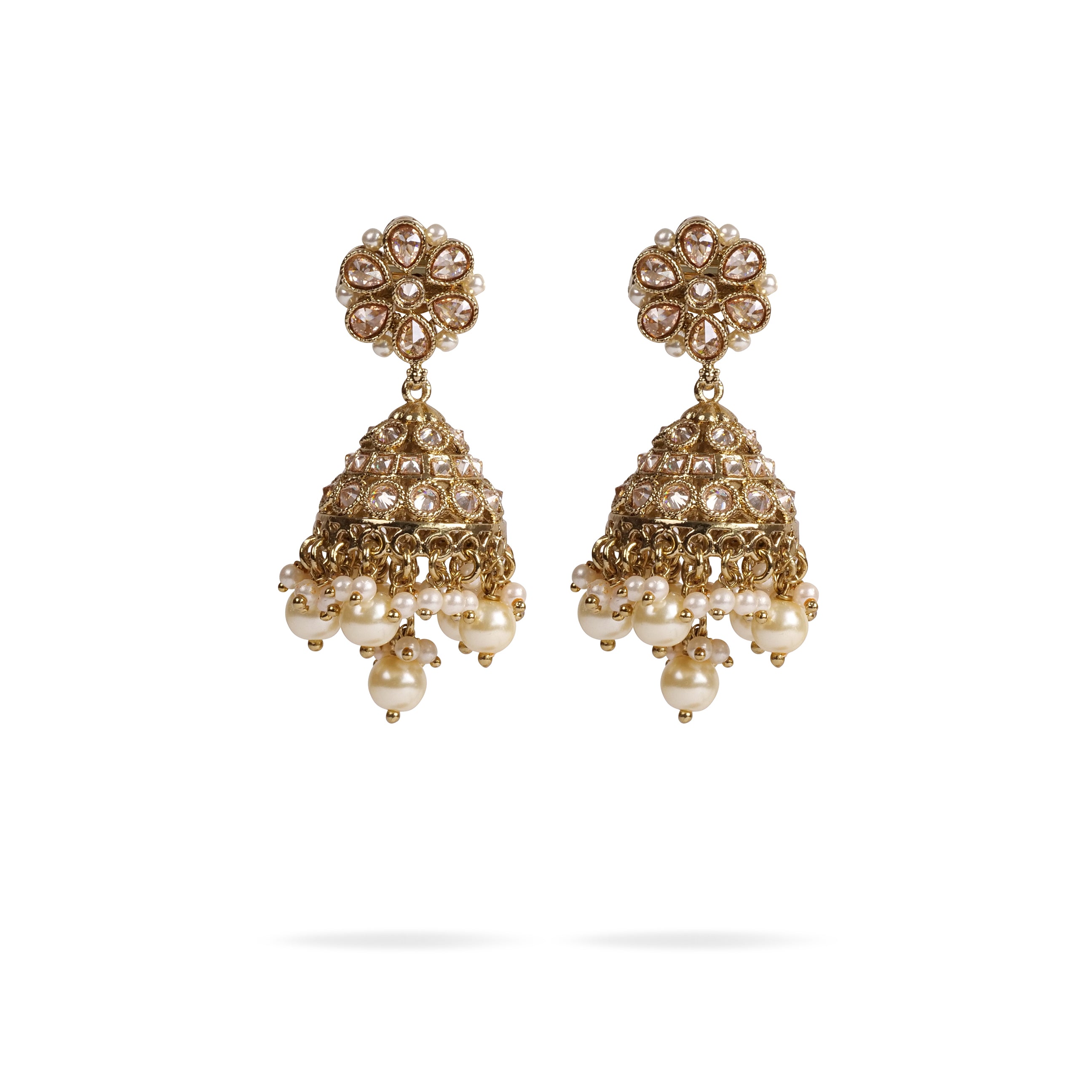 Jhansi Jhumka Earrings in Pearl