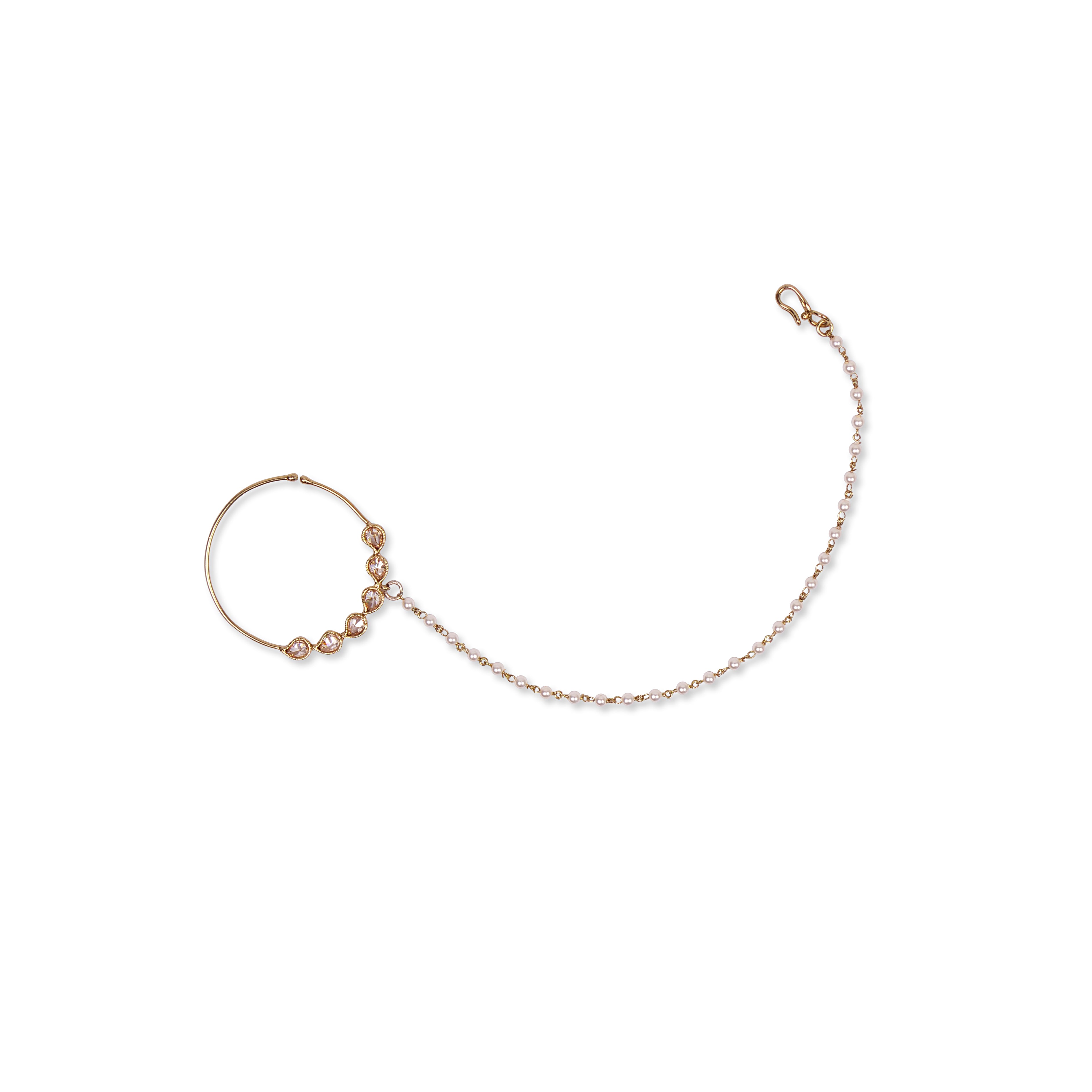 1.5" Teardrop Bridal Nose Ring in Antique Gold