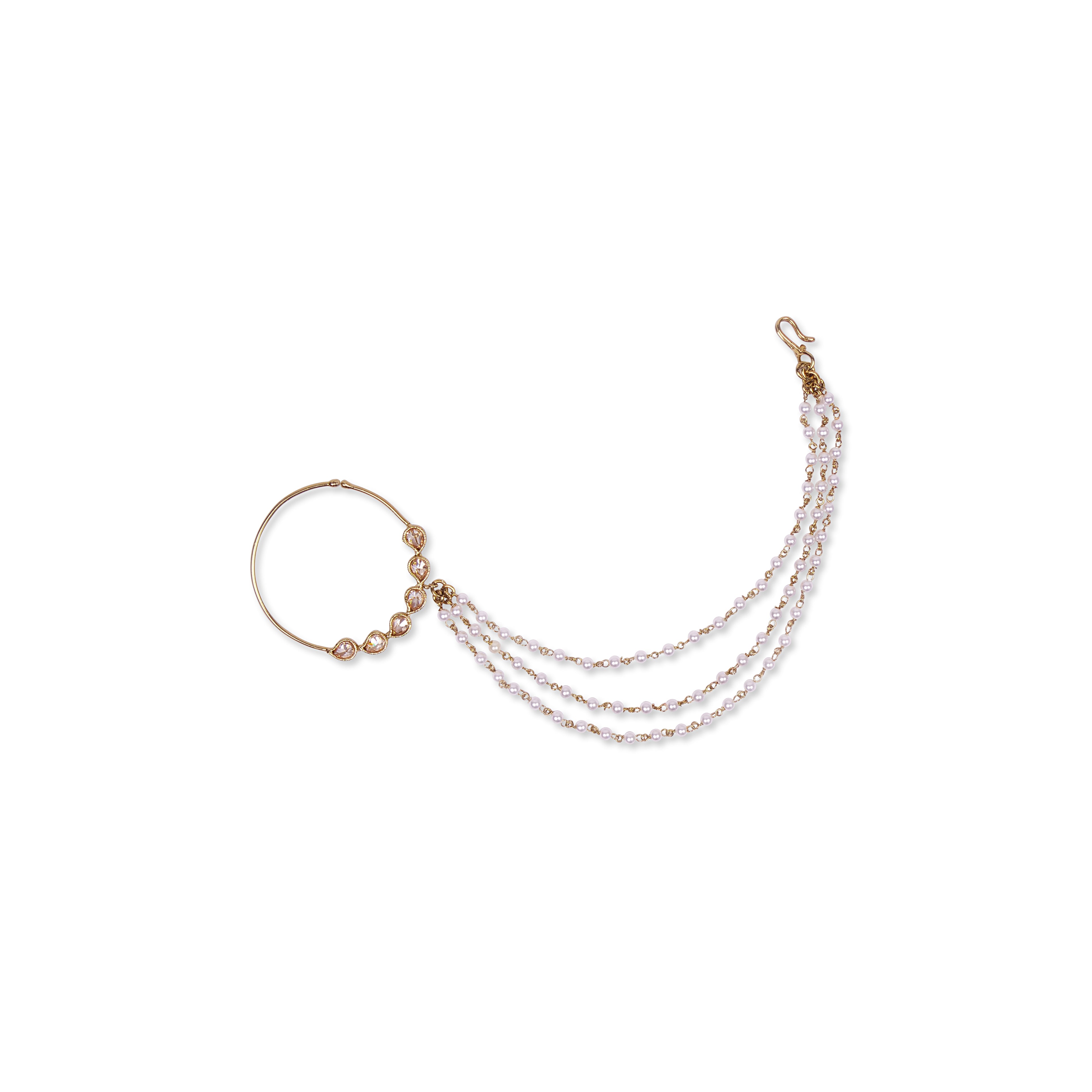 1.5" Teardrop Bridal Nose Ring in Antique Gold