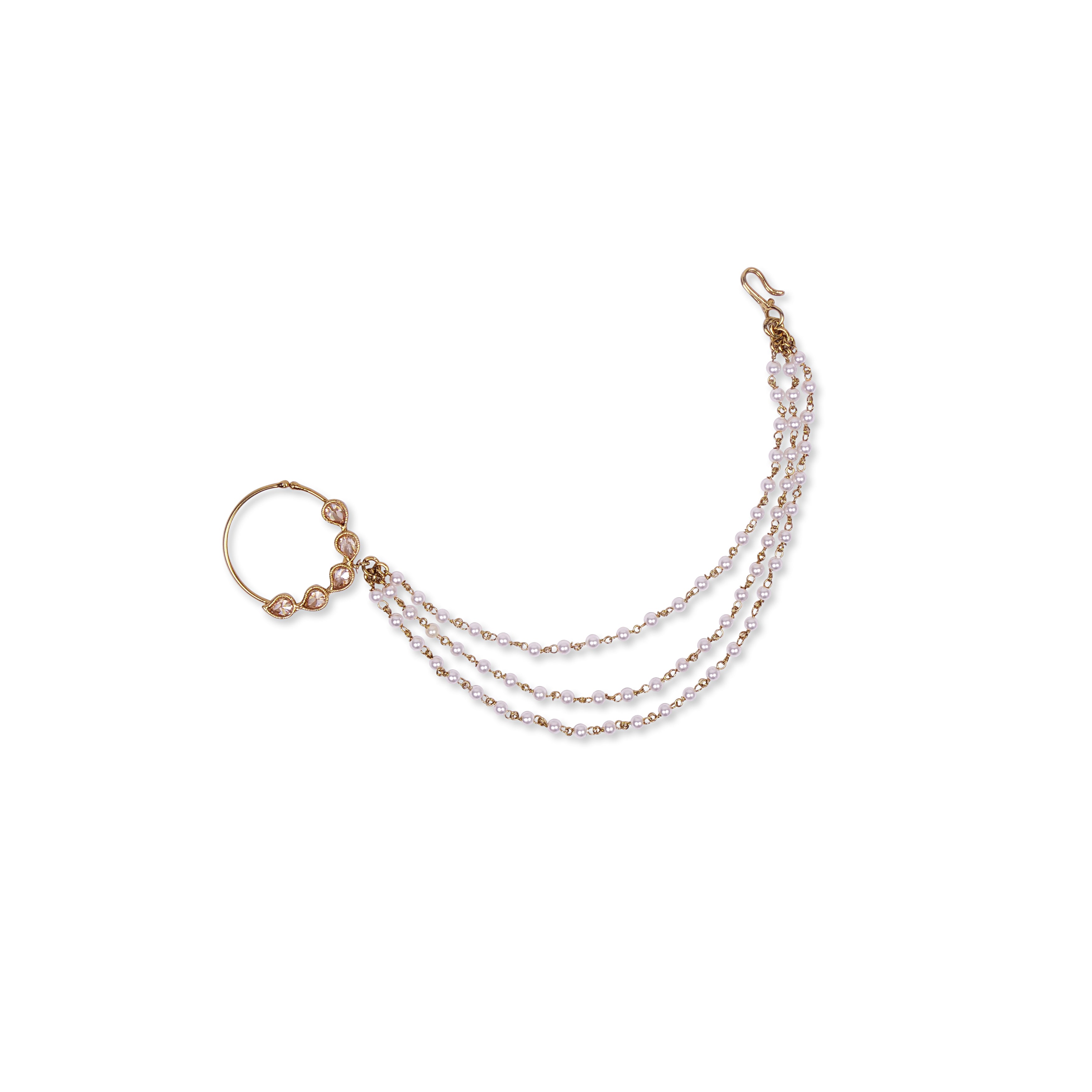 1" Teardrop Bridal Nose Ring in Antique Gold