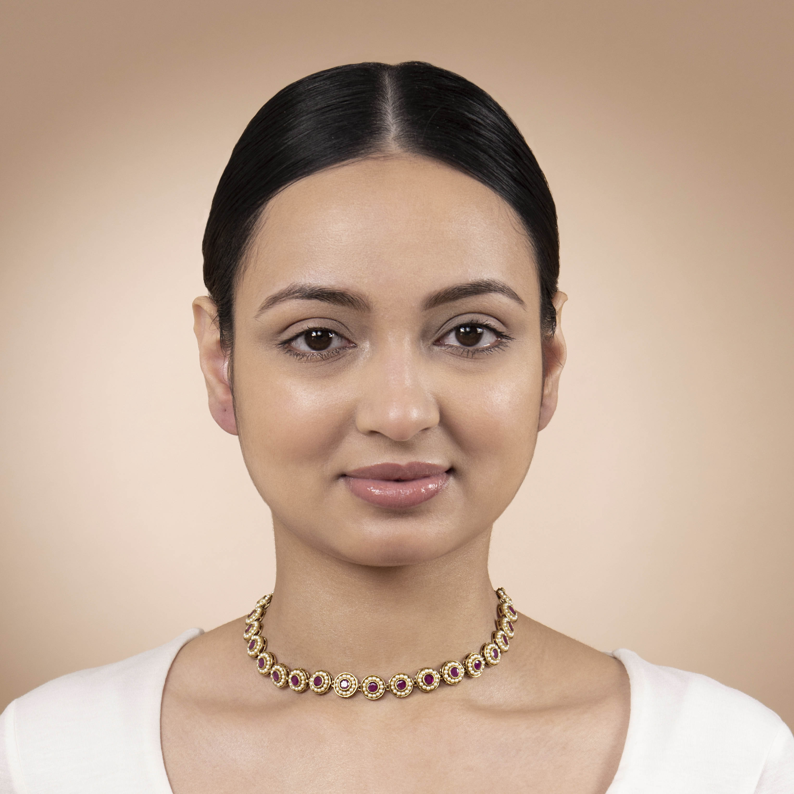 Leela Necklace in Hot Pink