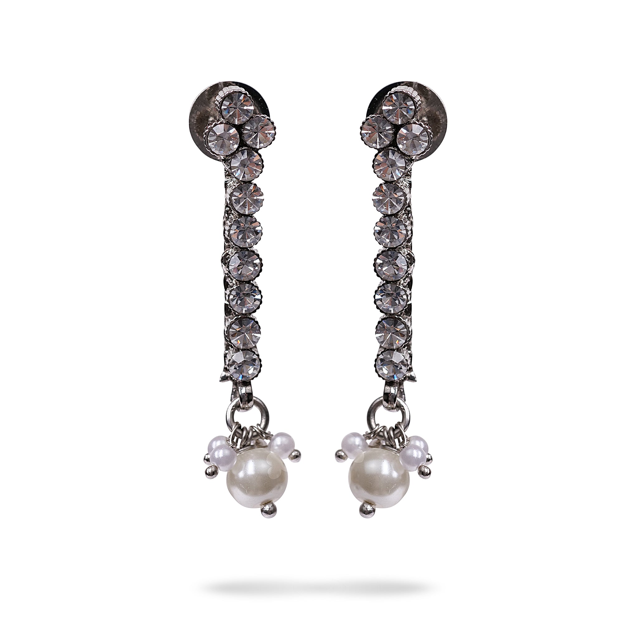 Lina Necklace Set in Pearl and Rhodium