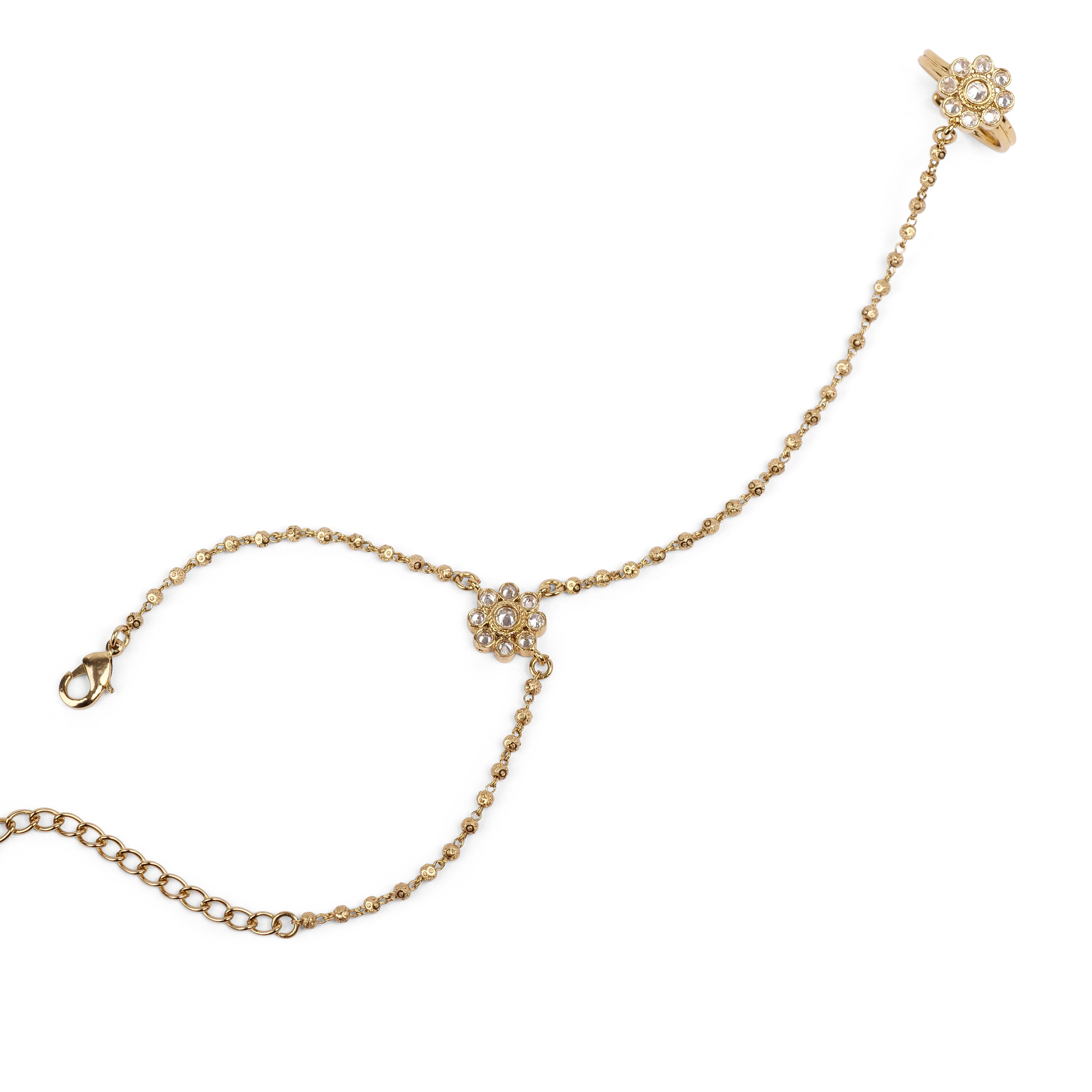 Forever Floral Hand Chain in White