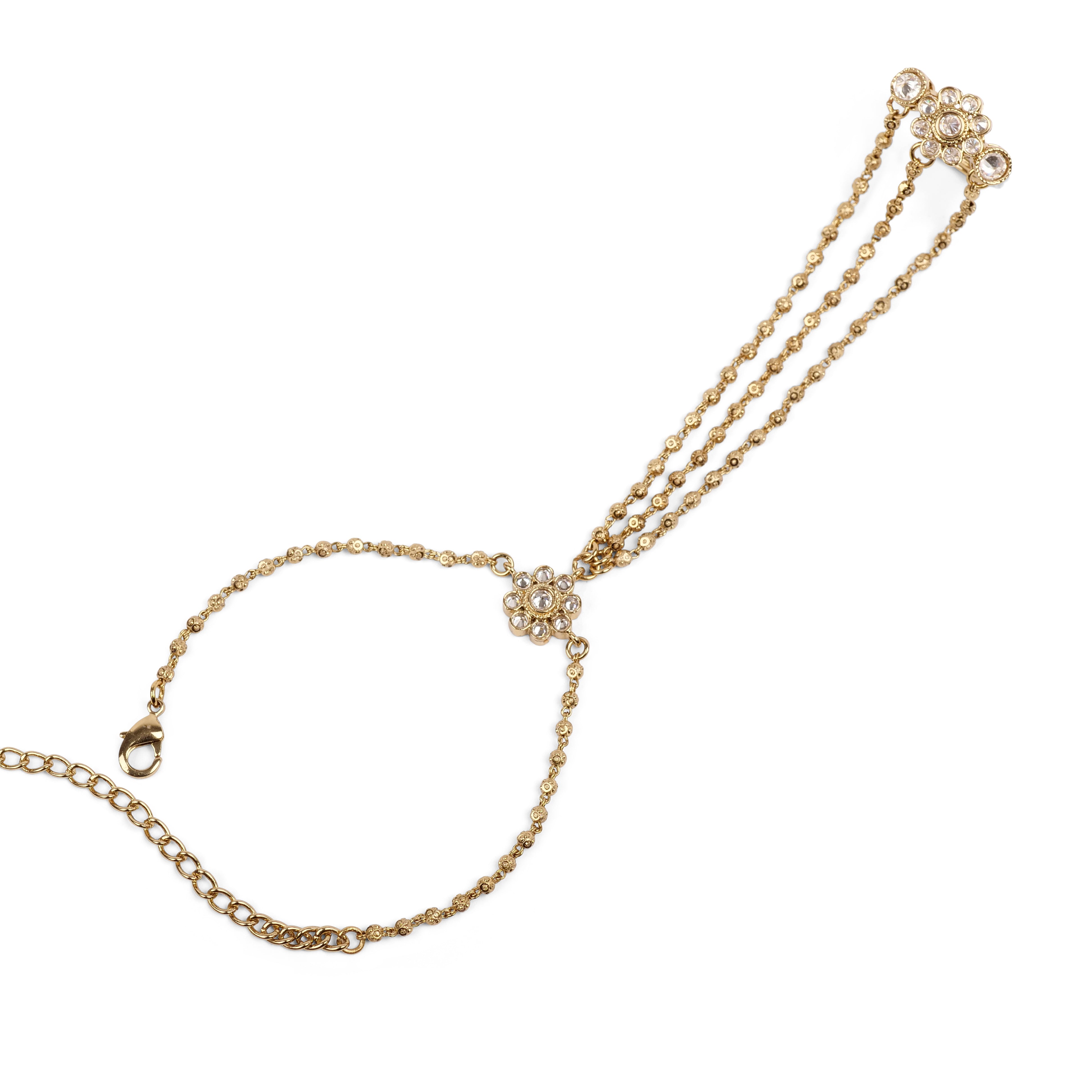 Forever Floral Triple Hand Chain in White
