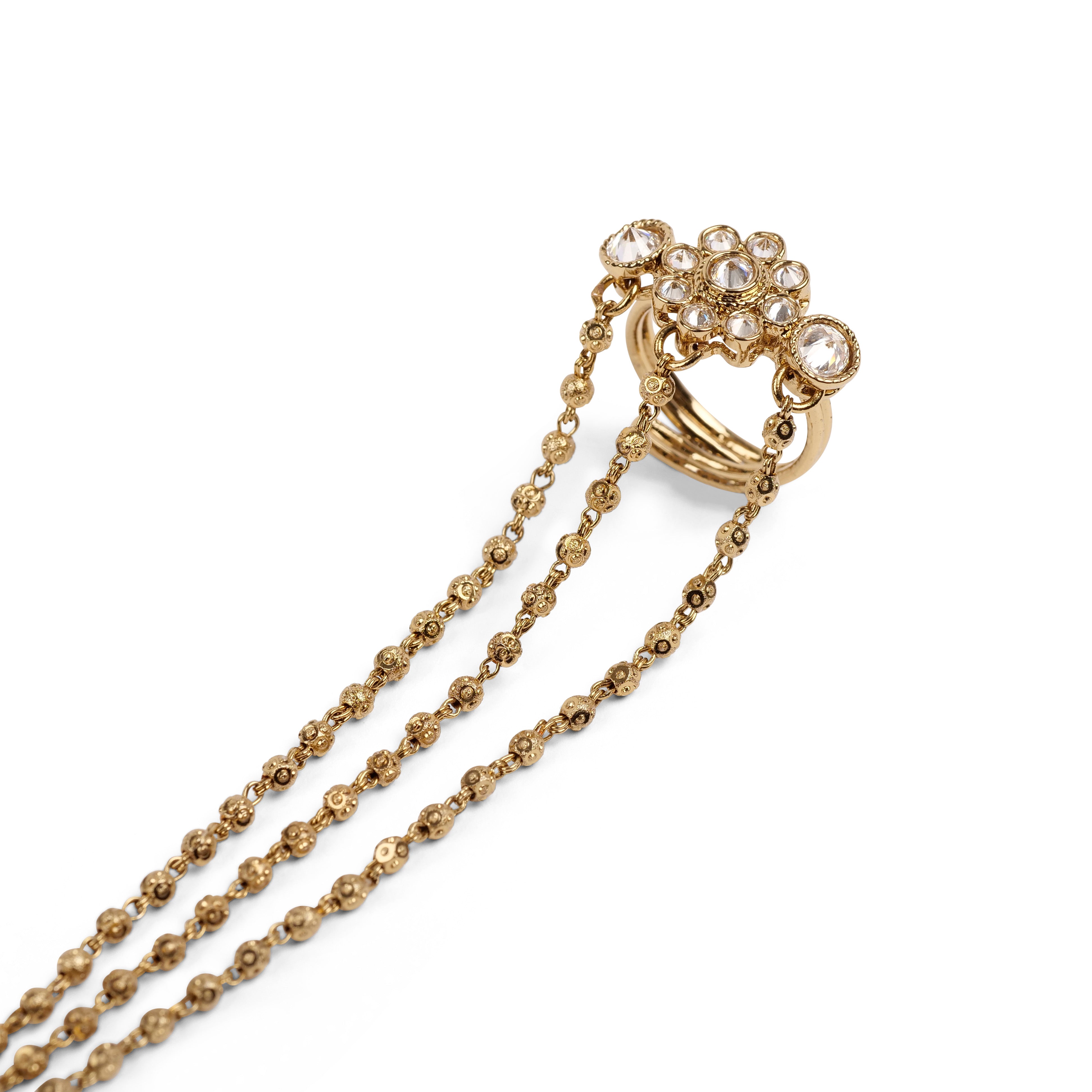Forever Floral Triple Hand Chain in White