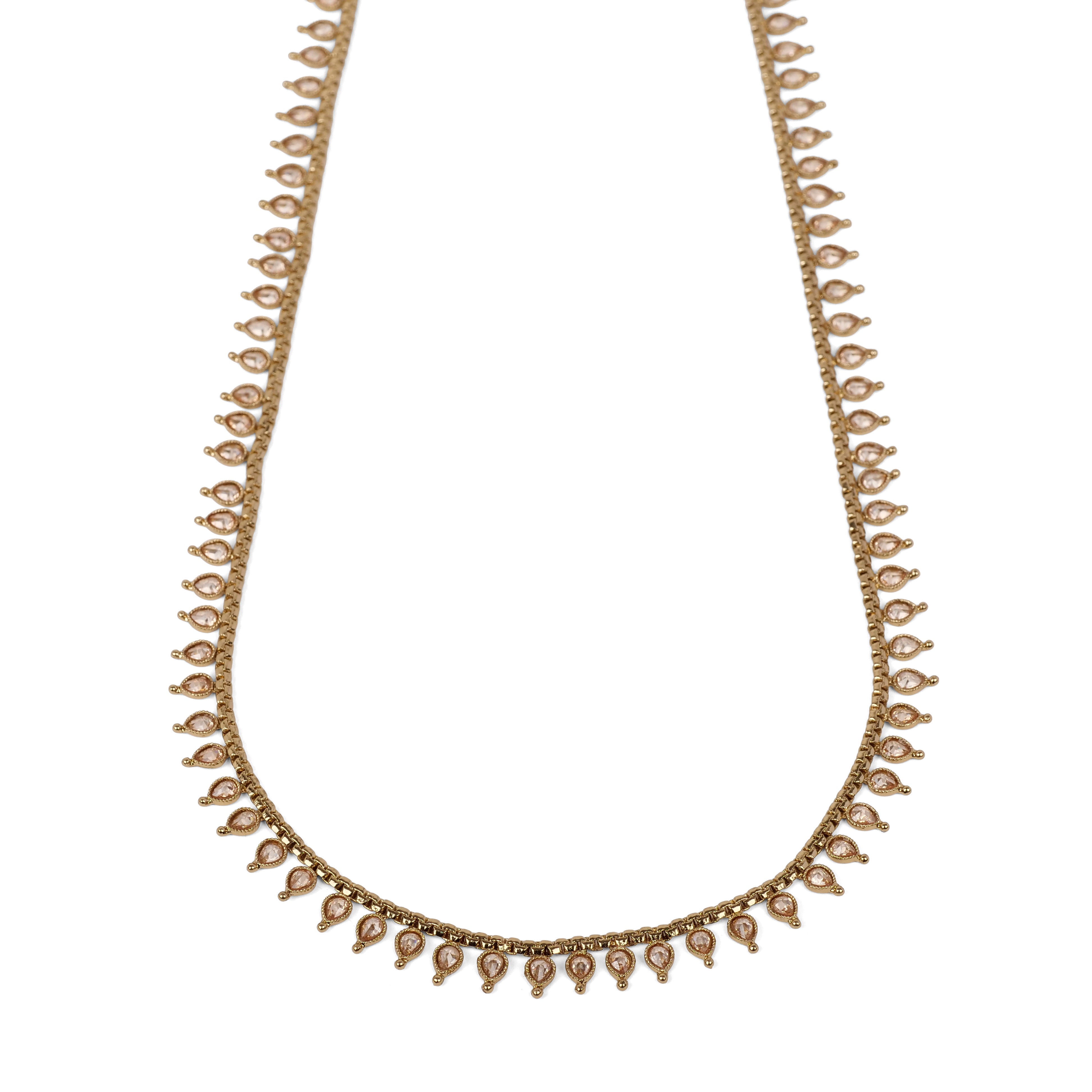 Teardrop Long Chain in Light Topaz