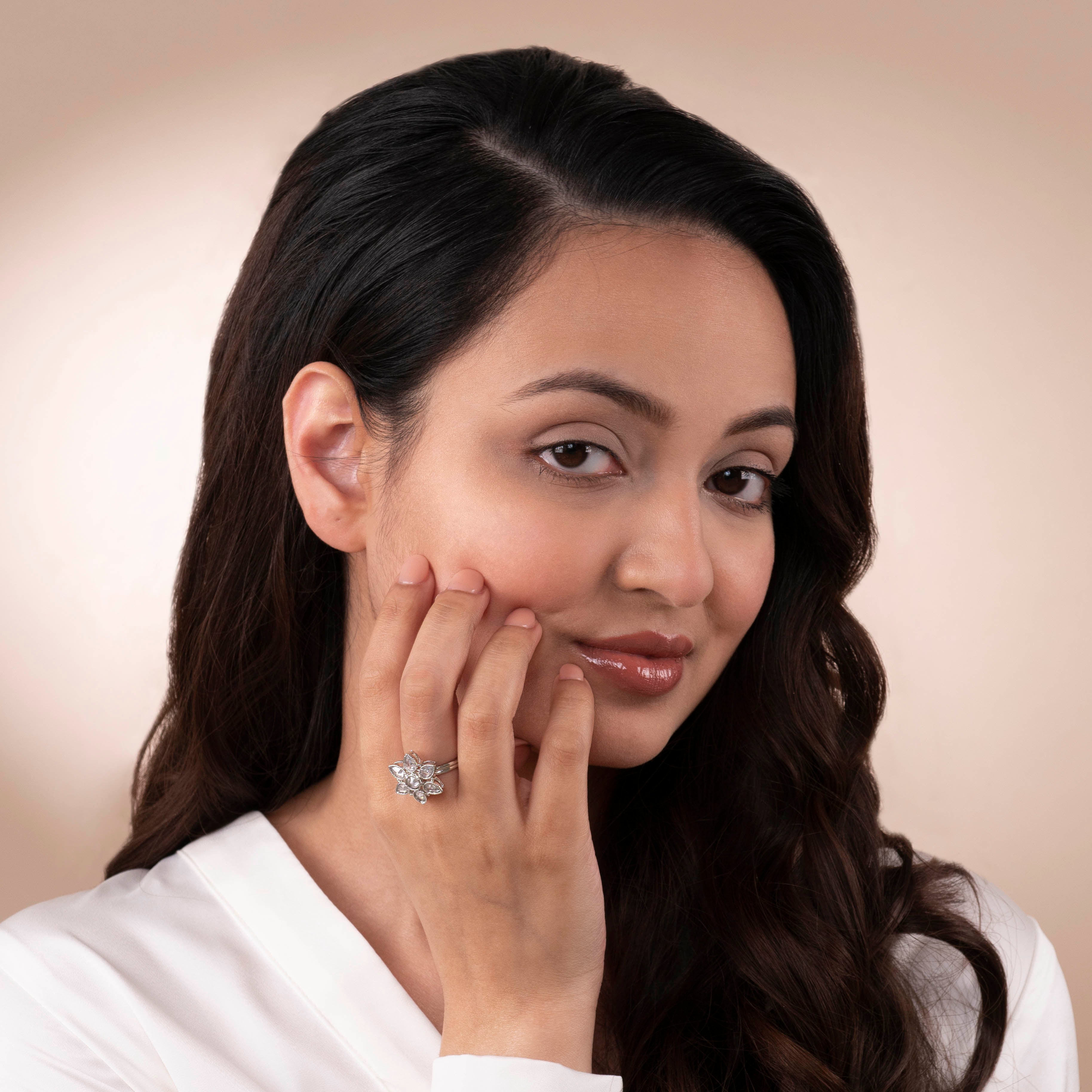 Joy Ring in Rhodium