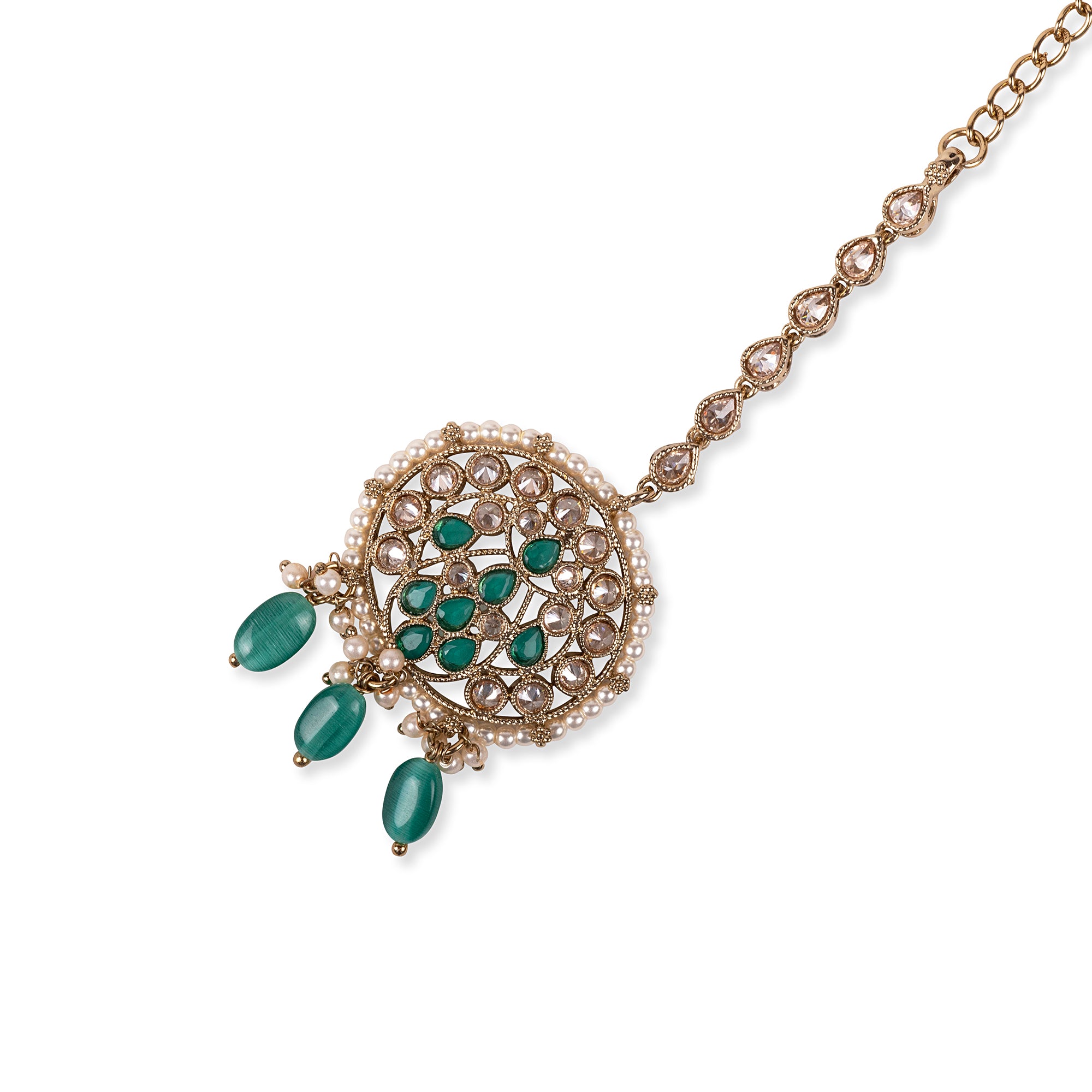 Adela Maang Tikka in Green