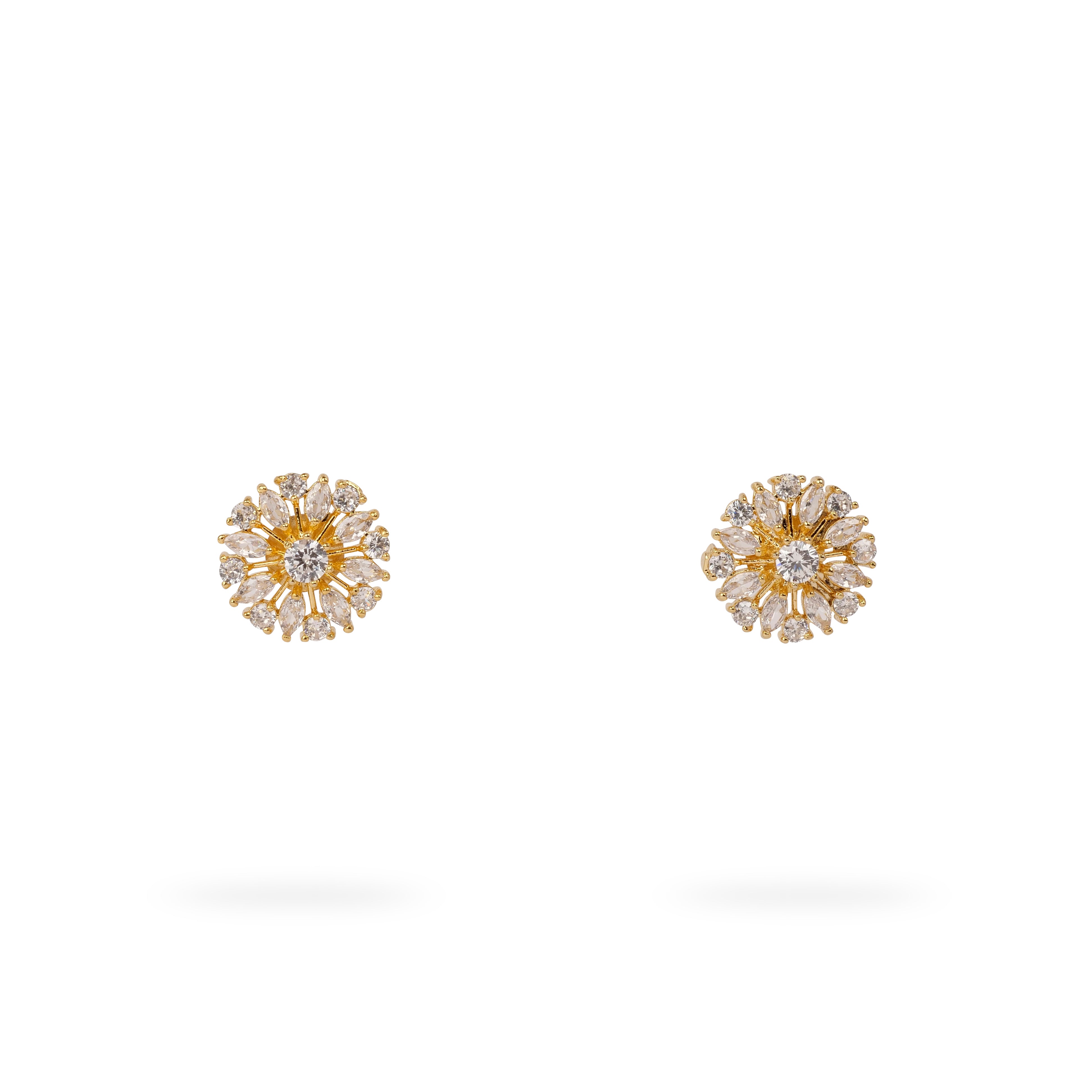 Prachi Rajasthani Ear Studs in White