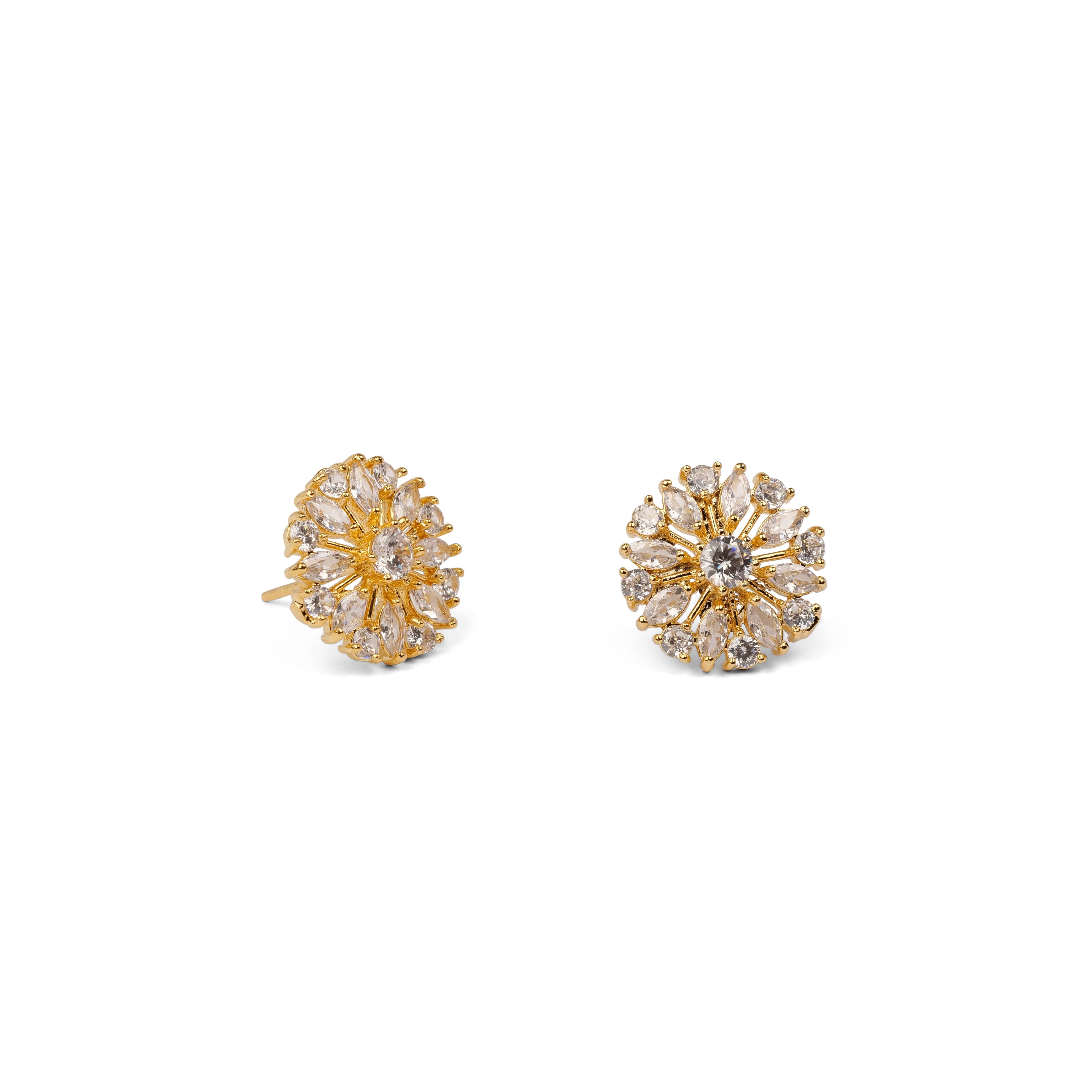 Prachi Rajasthani Ear Studs in White