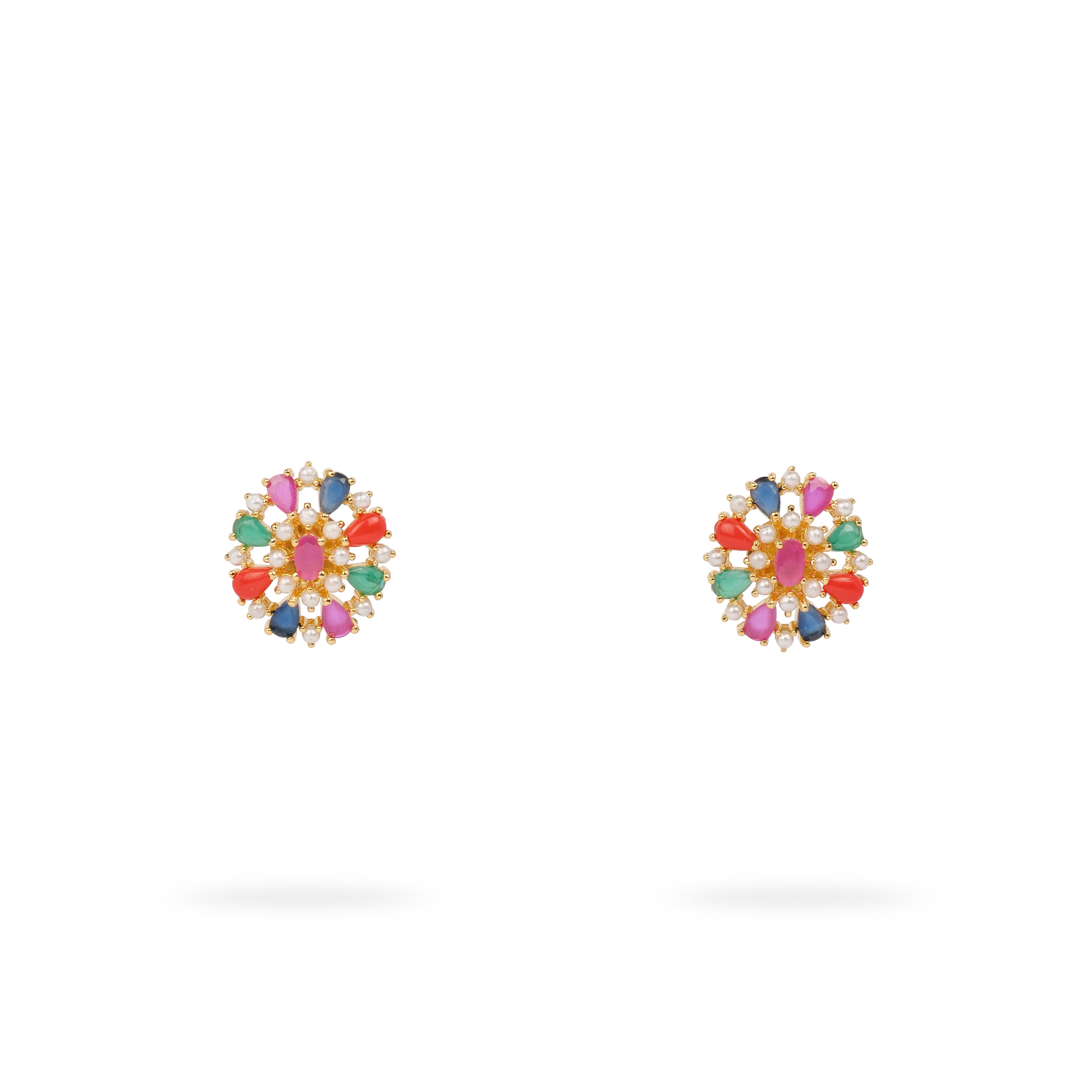 Mehar Rajasthani Ear Studs in Multi