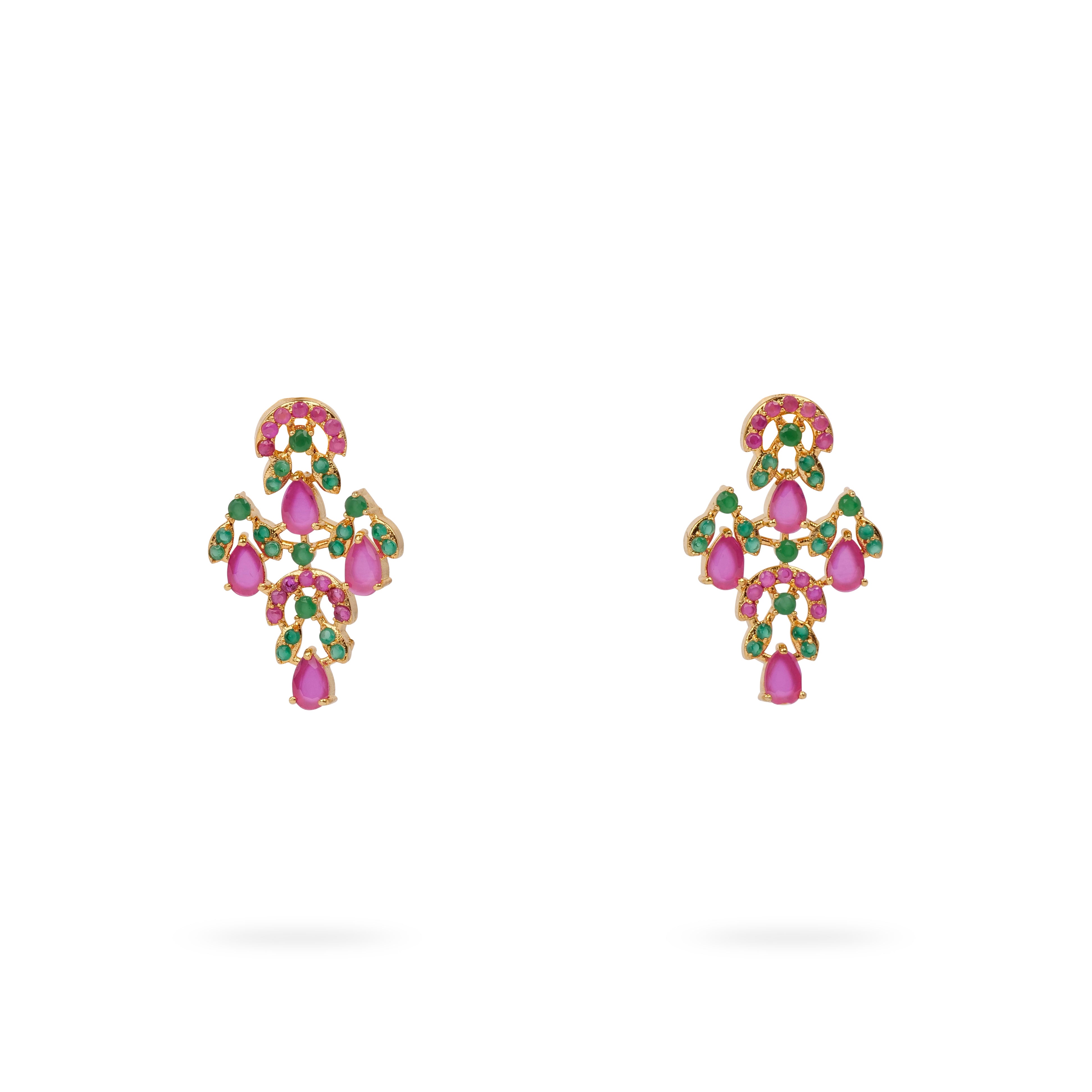 Himani Rajasthani Necklace Set in Ruby and Green