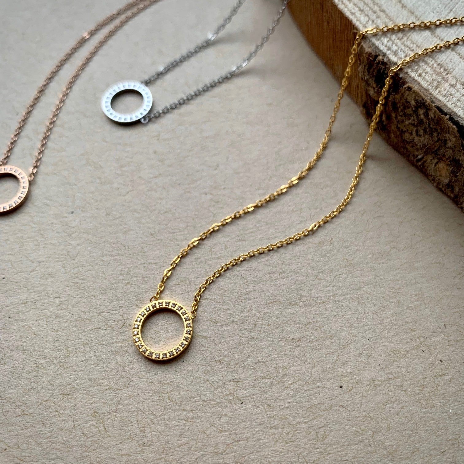 Eternity Cubic Zirconia Necklace in Gold