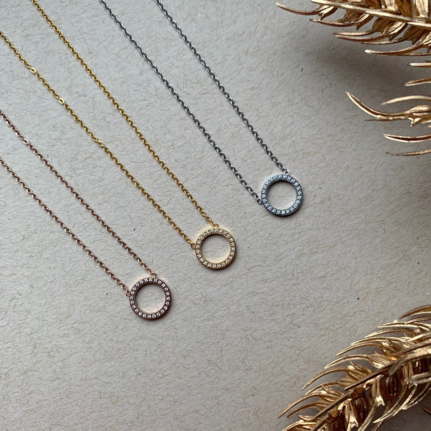 Eternity Cubic Zirconia Necklace in Rhodium