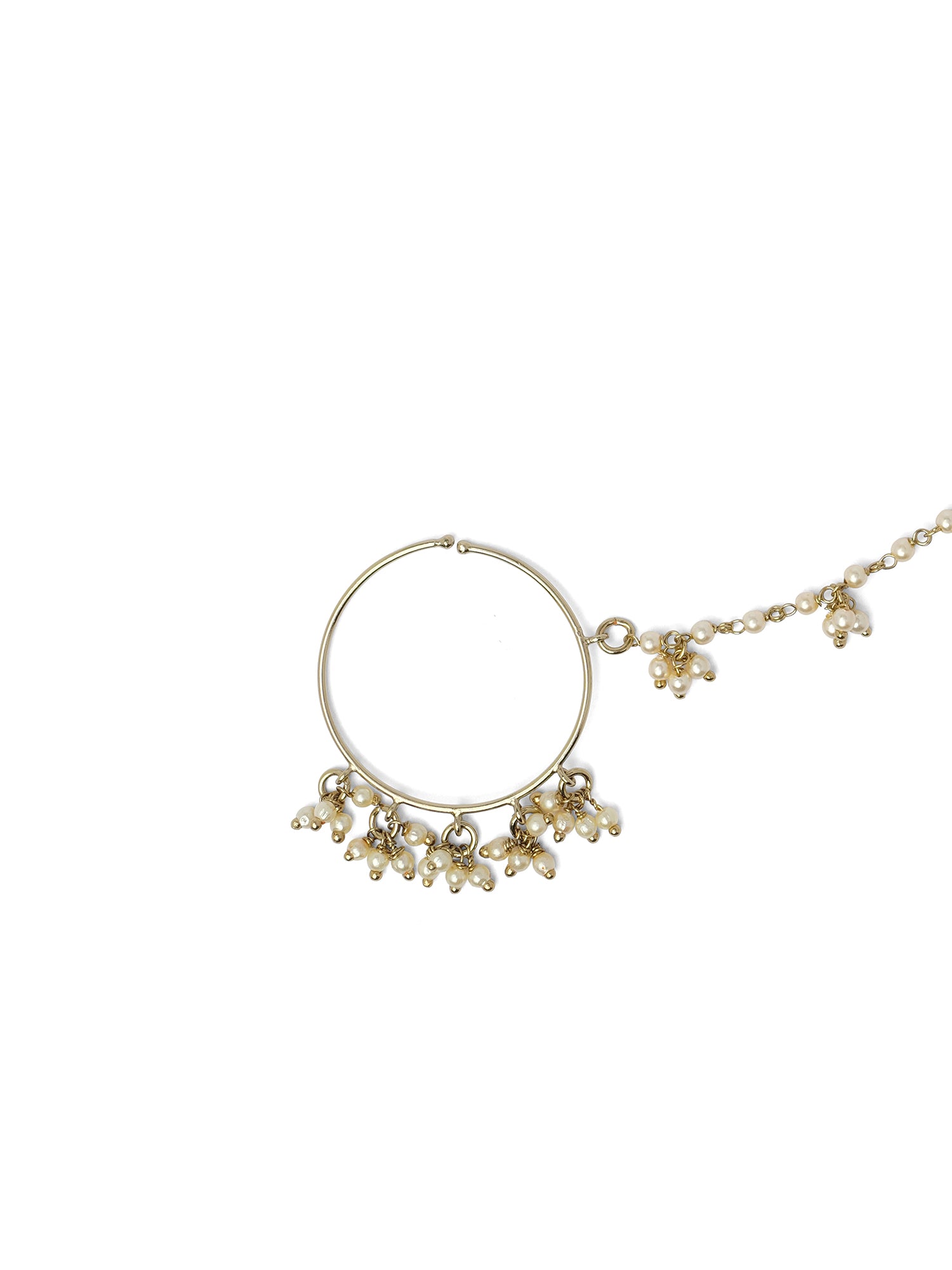 1.25" Cluster Bead Bridal Nose Ring in Champagne