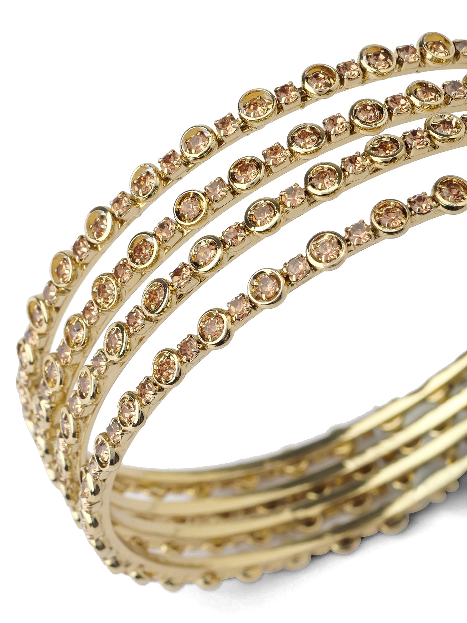 Aafreen Diamante Bangles in Champagne
