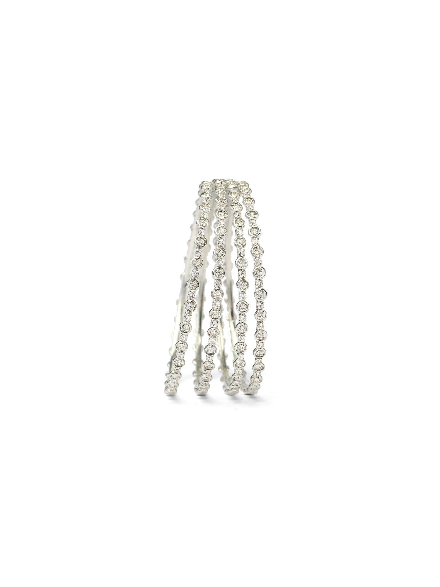 Aafreen Diamante Bangles in Rhodium