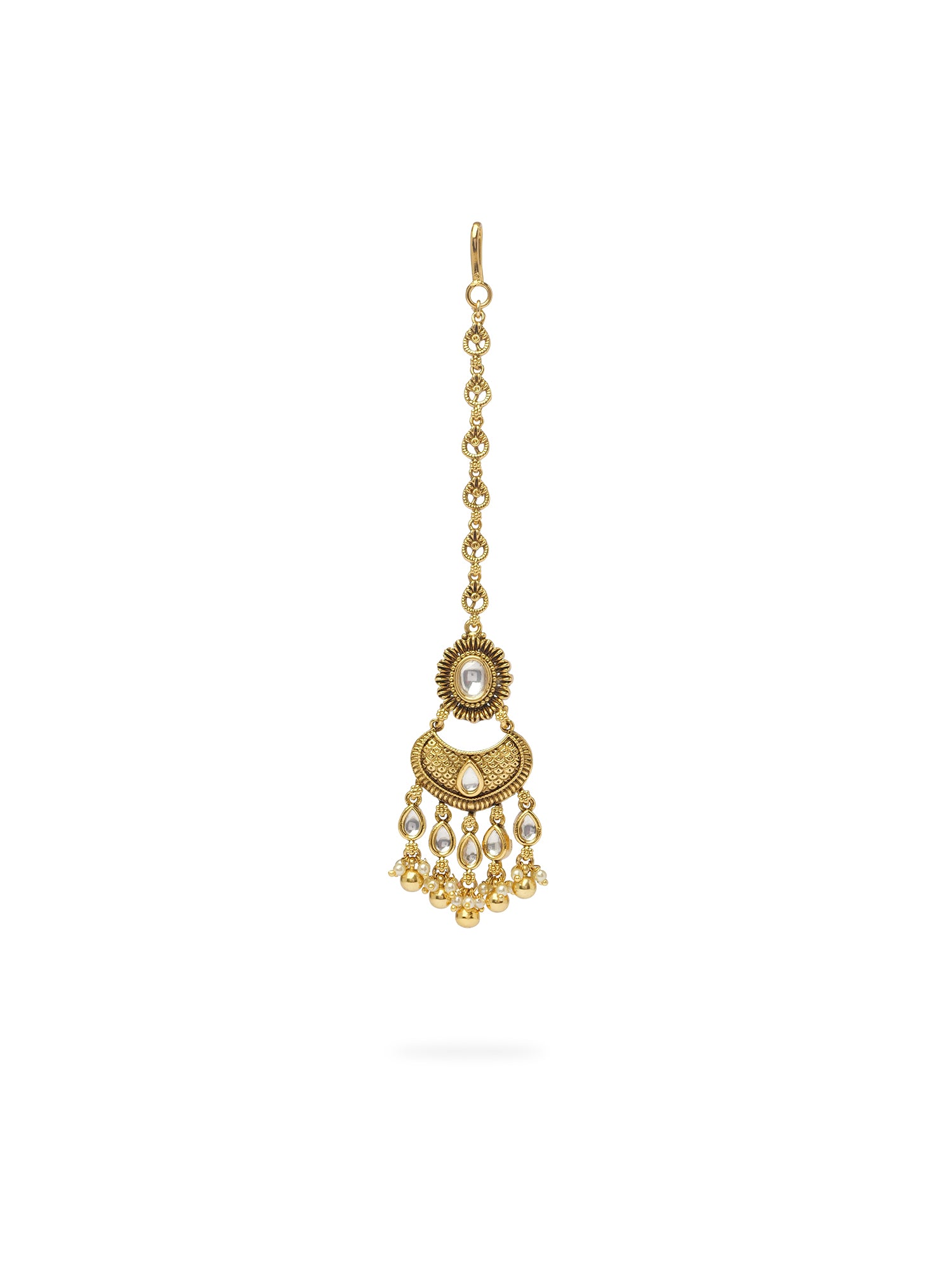 Aaliya Maang Tikka in Gold Oxidised