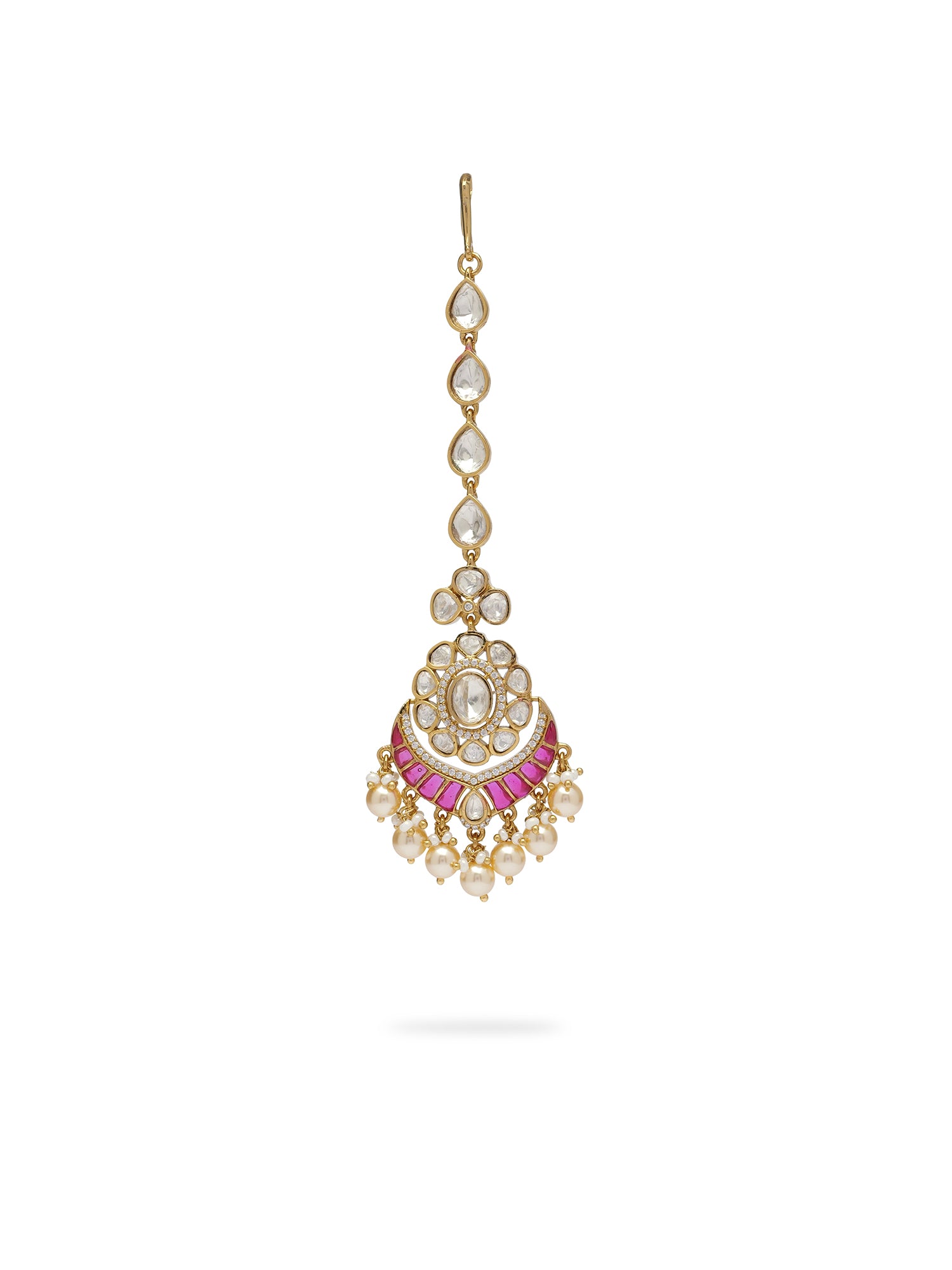 Aarshini Kundan Bridal Necklace Set in Ruby
