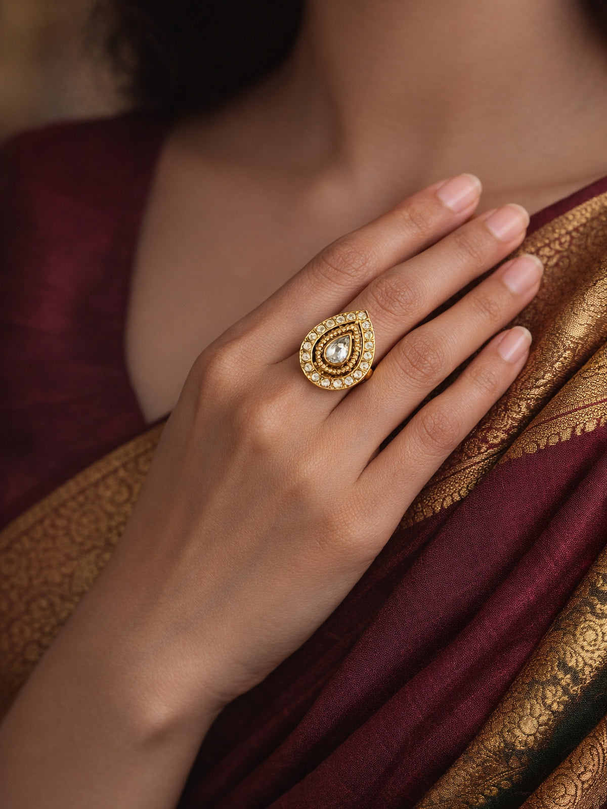 Abeeha Classic Ring in White 