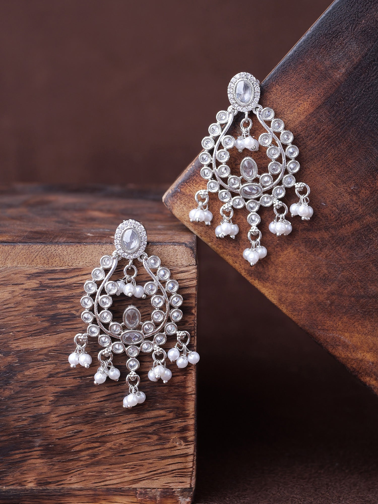 Adira Small Earrings in Rhodium