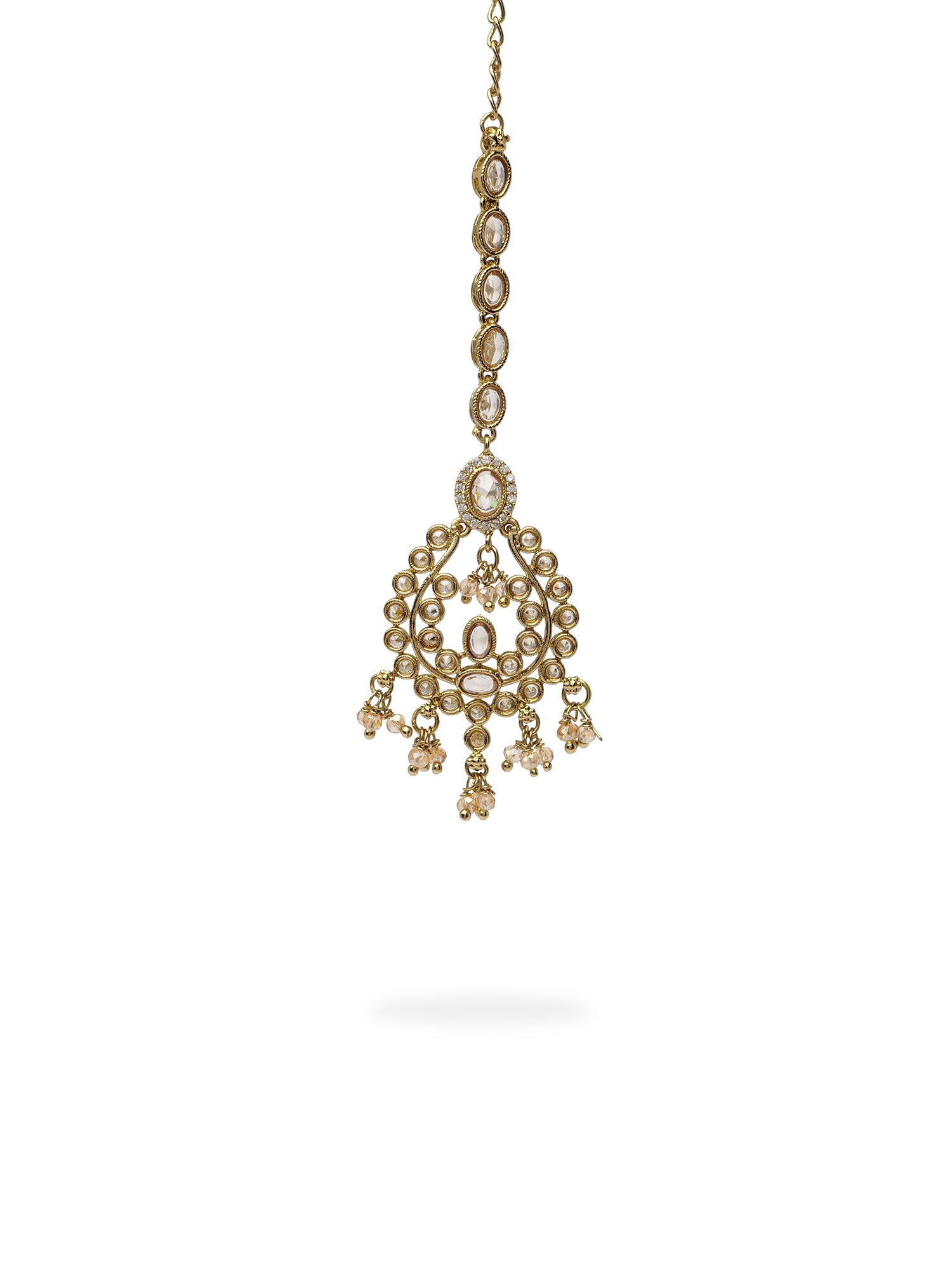 Adira Maang Tikka in Gold Crystal Bead