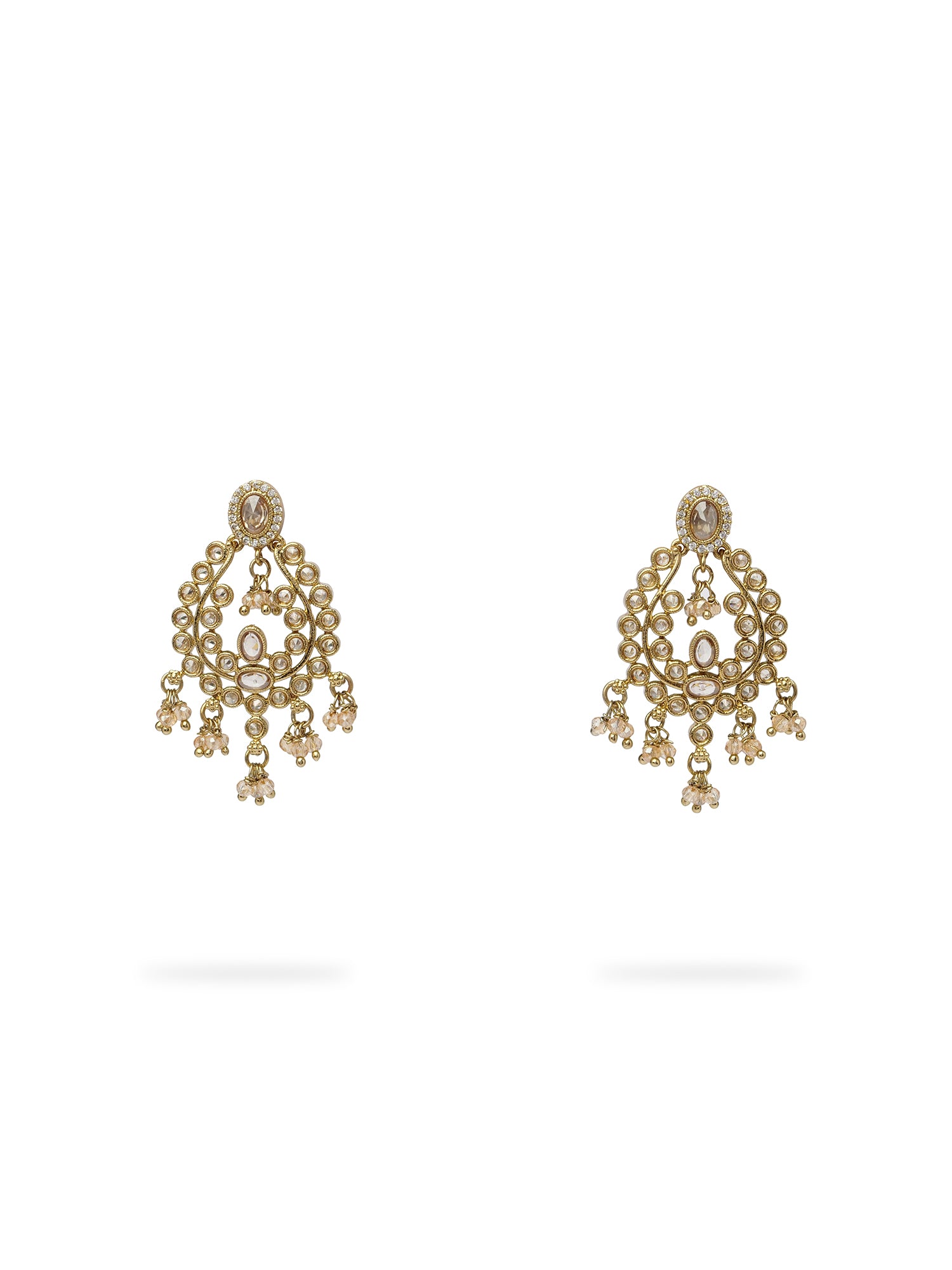 Adira Small Earrings in Gold Crystal Bead