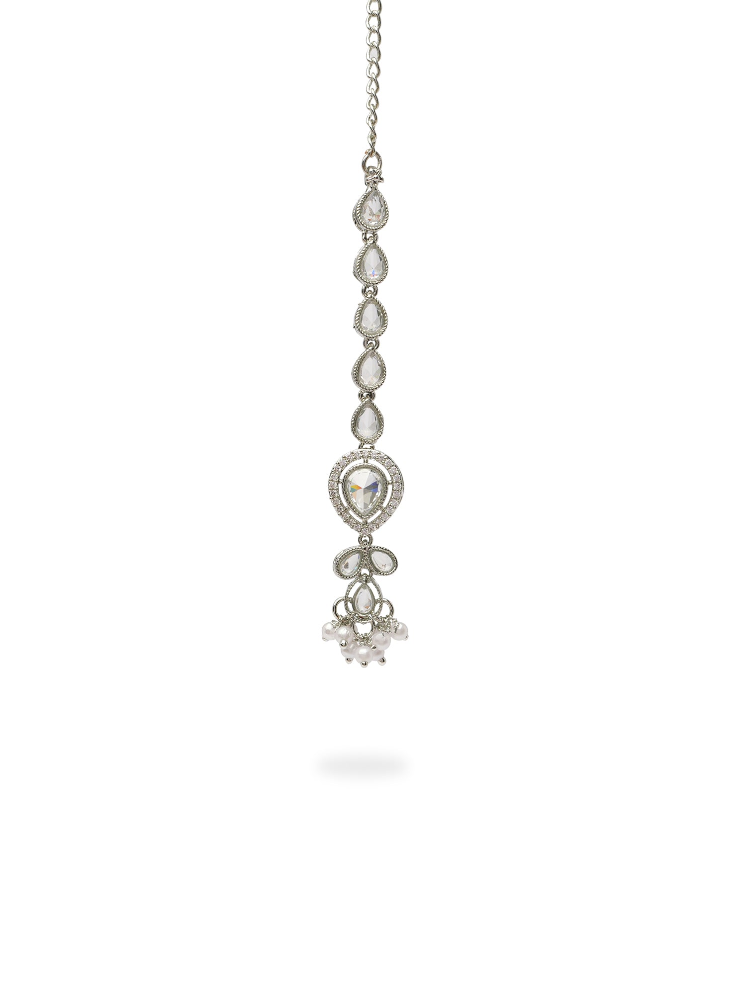 Aditi Maang Tikka in Pearl and Rhodium