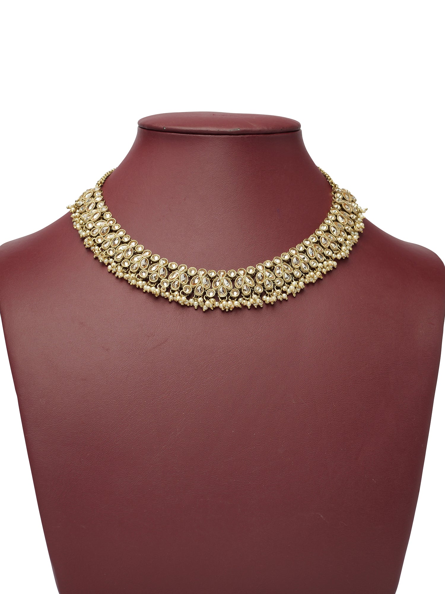 Afreen Necklace Set in Champagne and Antique Gold