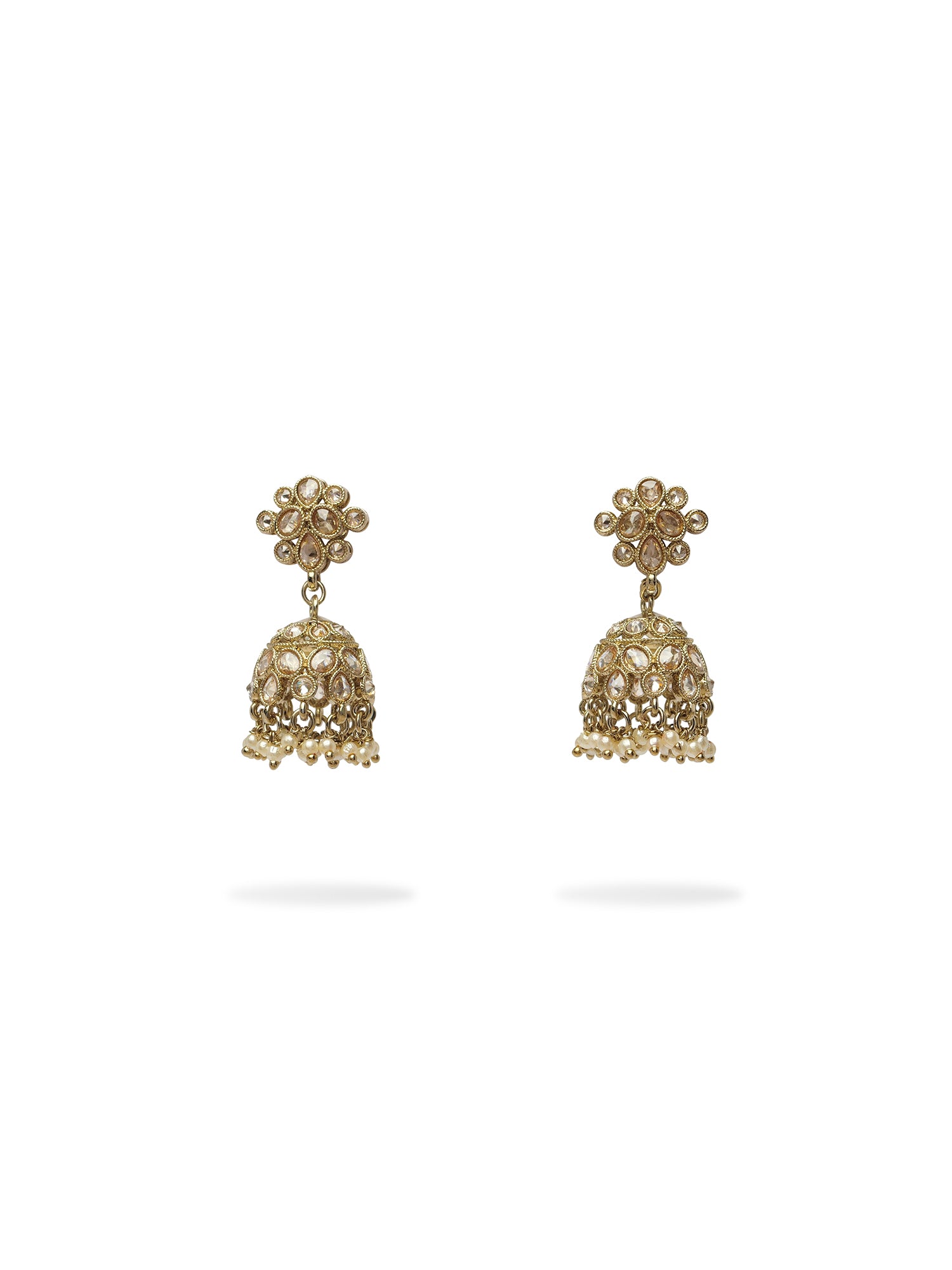 Afreen Necklace Set in Champagne and Antique Gold